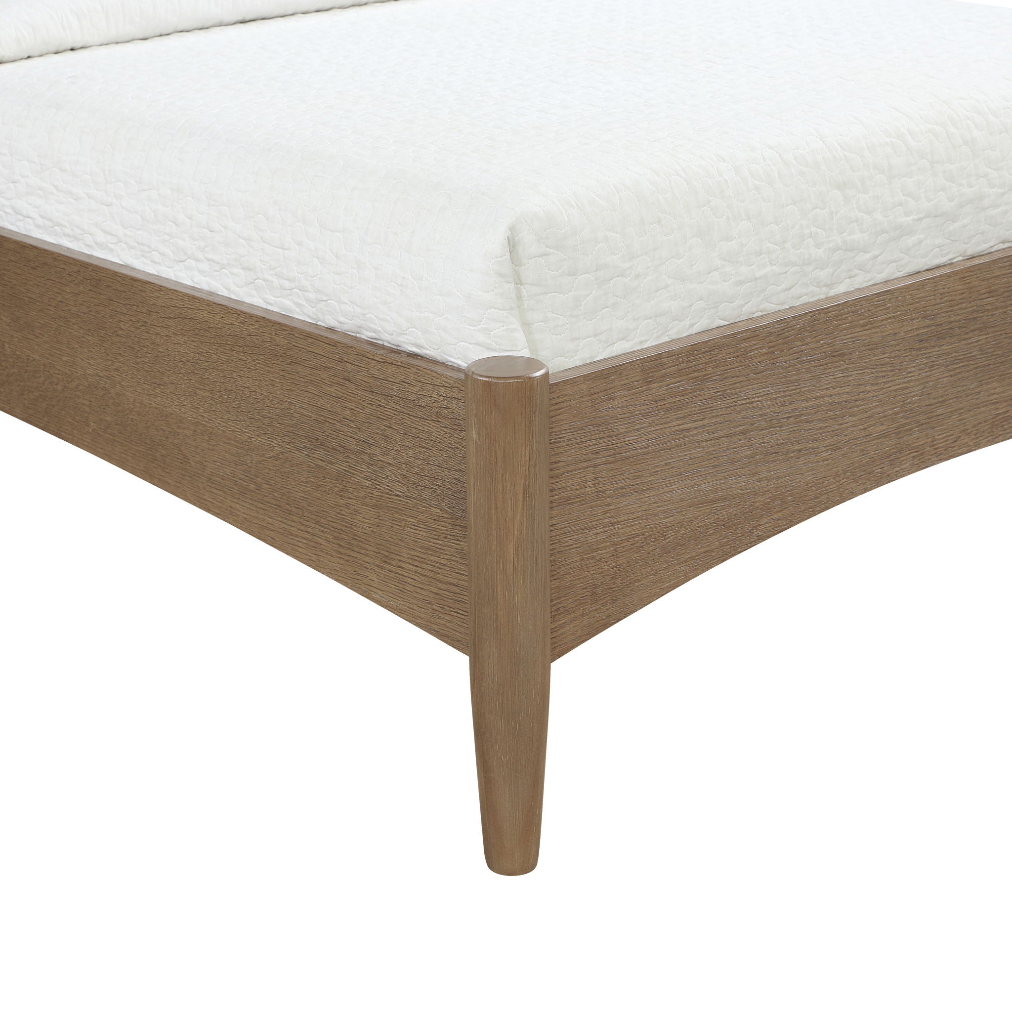 Santos - Vegan Leather Headboard And Wood Bed - Waxed Brown Frame