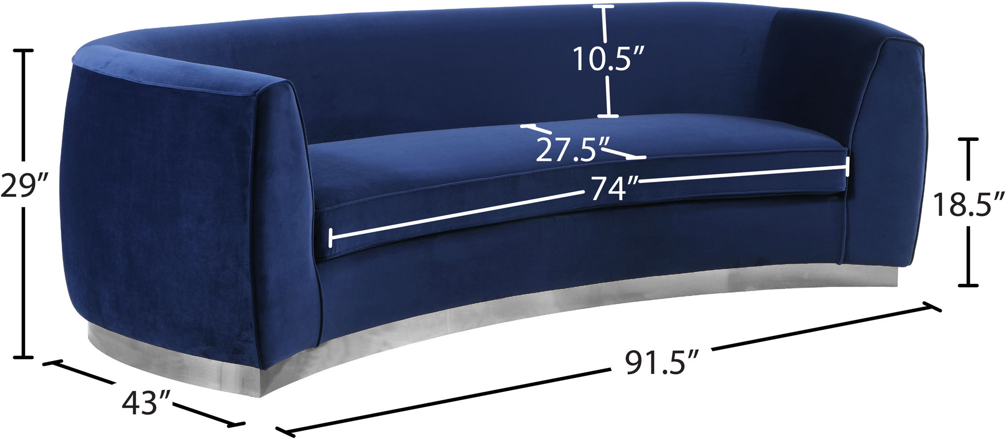 Julian - Sofa with Chrome Base