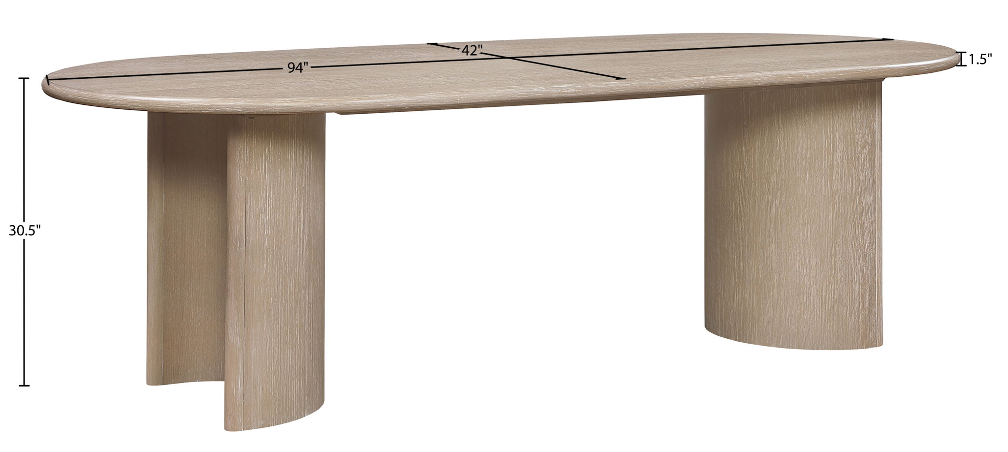Caldra - Oak Veneer And Solid Wood Dining Table