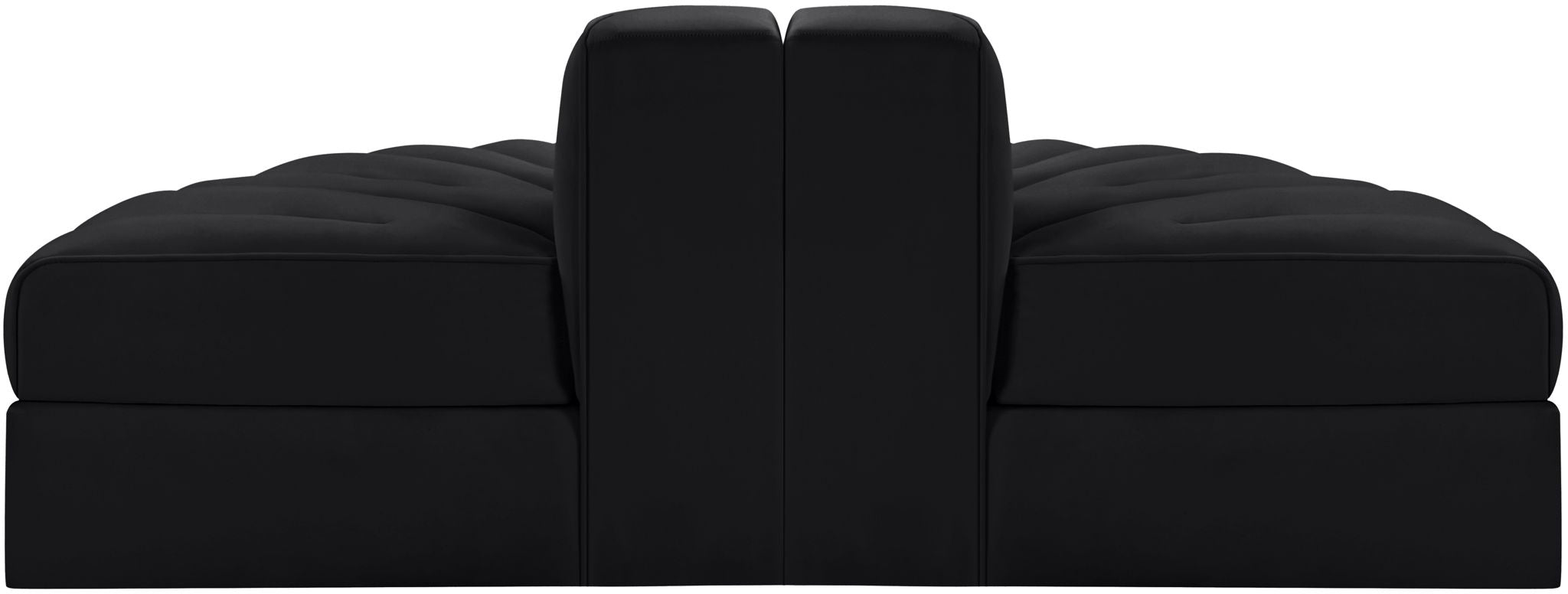 Rummi - Velvet Performance Fabric Upholstered 2 Piece  Rounded Modular Loveseat