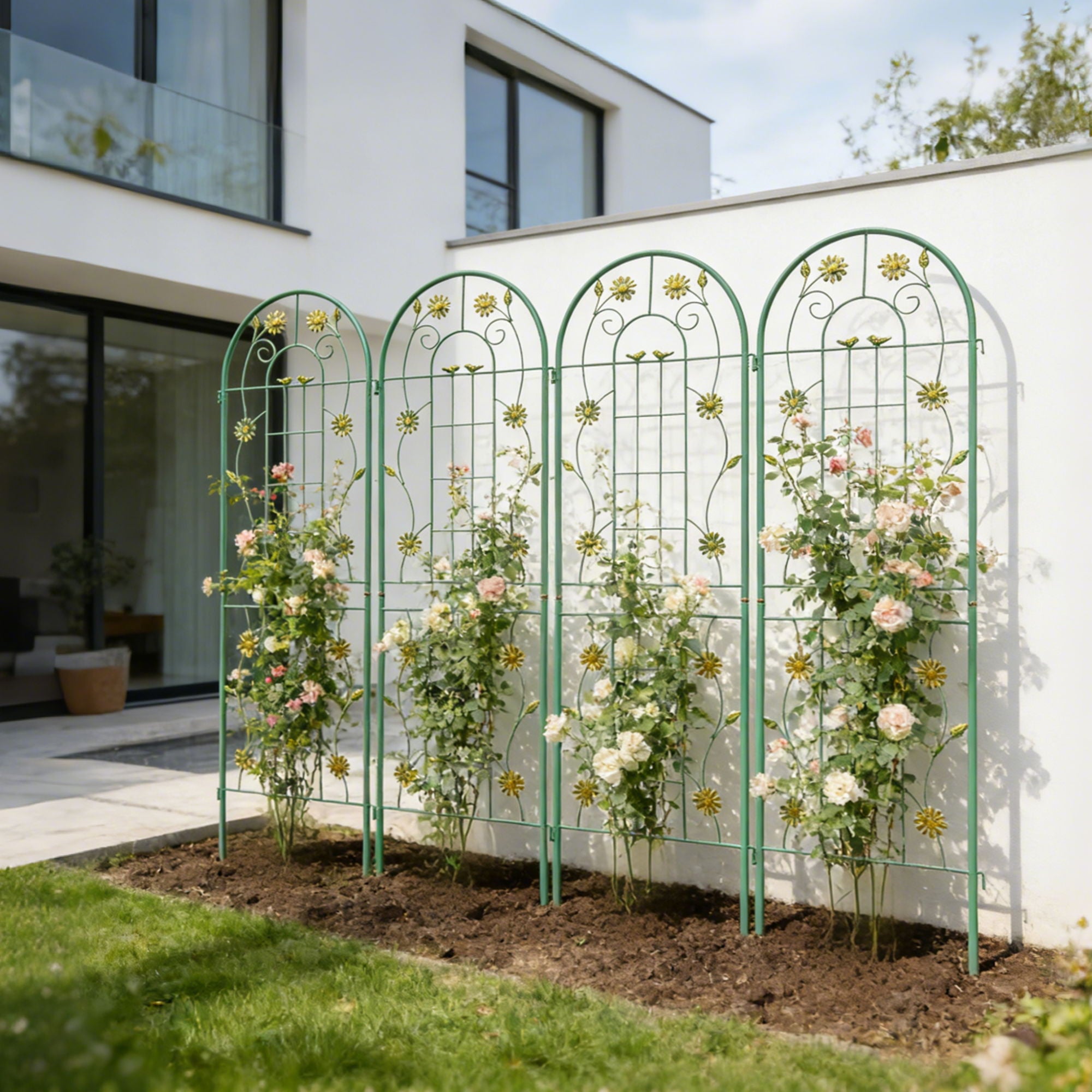 Metal Garden Trellis Rustproof Trellis For Climbing Plant Outdoor Flower Support