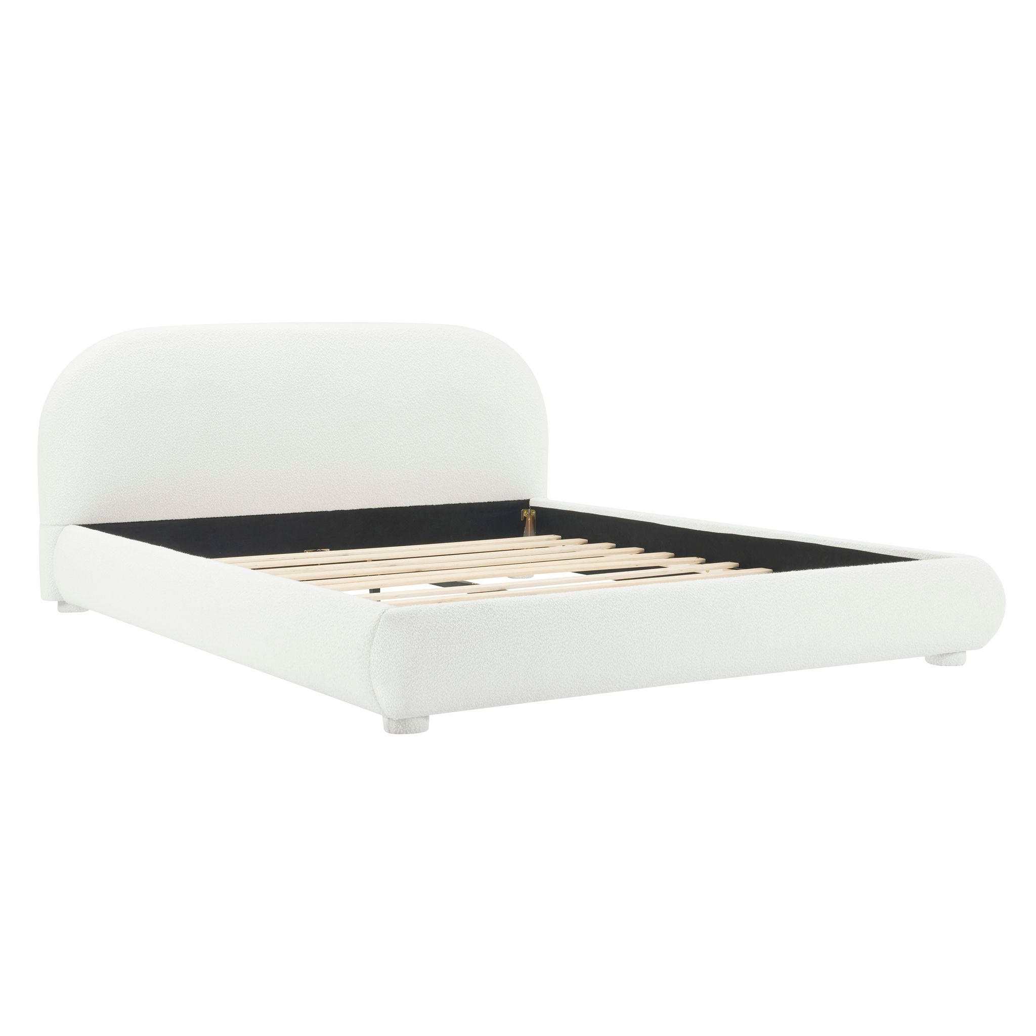 Upholstered Simple Modern Bedroom Bed With Curved Headboard
