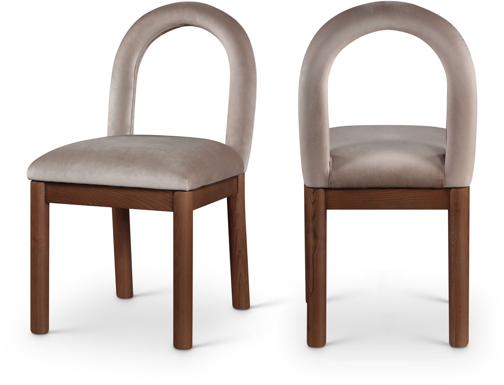 Conrad - Velvet Dining Chair With Brown Legs