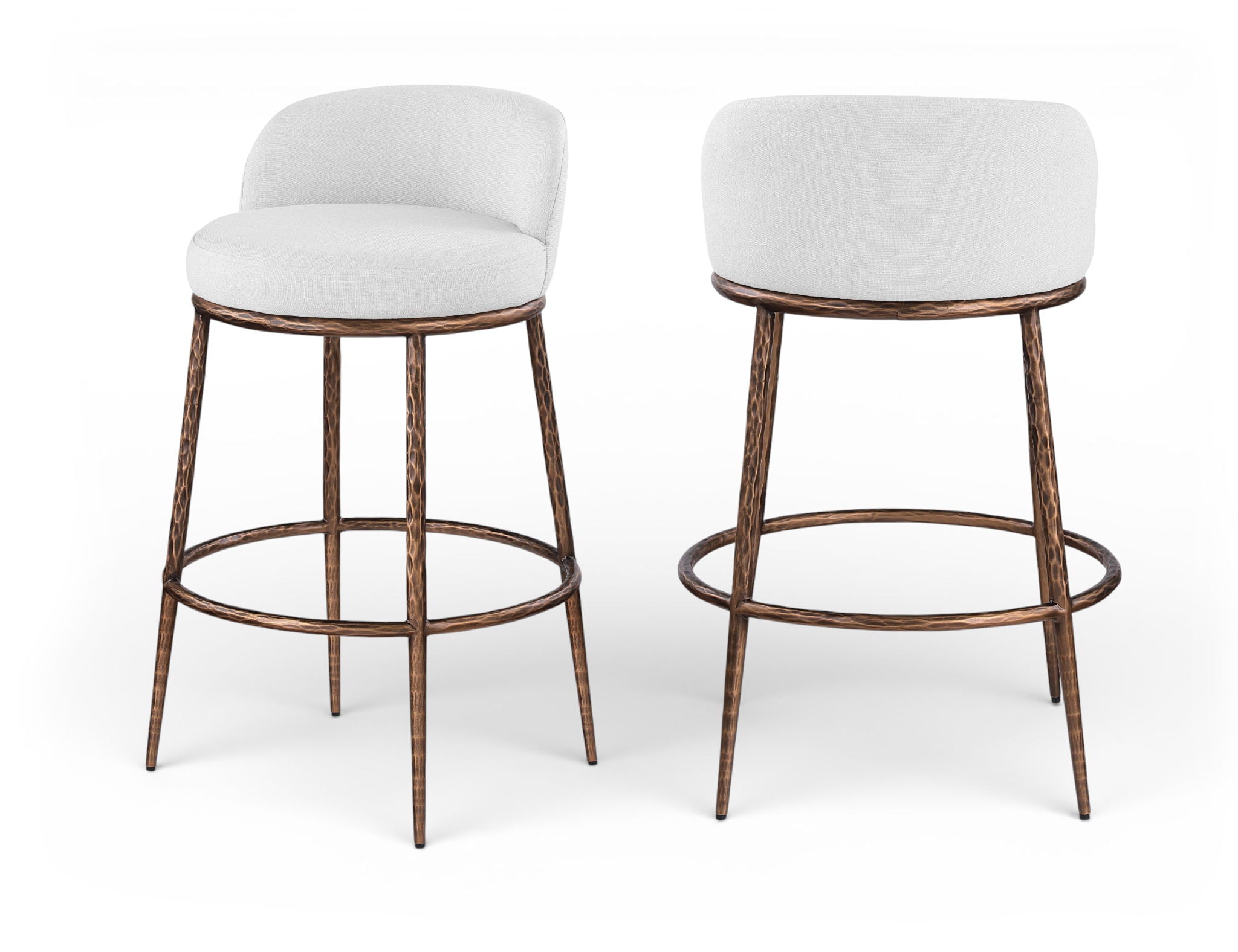 Ferro - Performance Fabric Upholstered Bar Stool - Antique Bronze