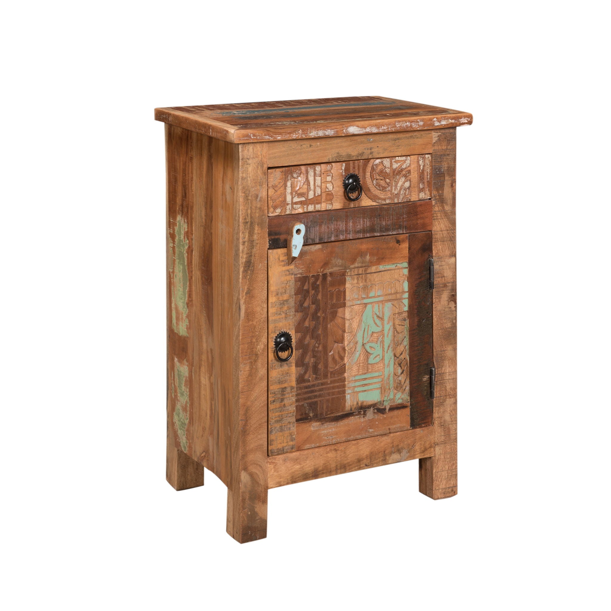 Carved Side Table - Natural