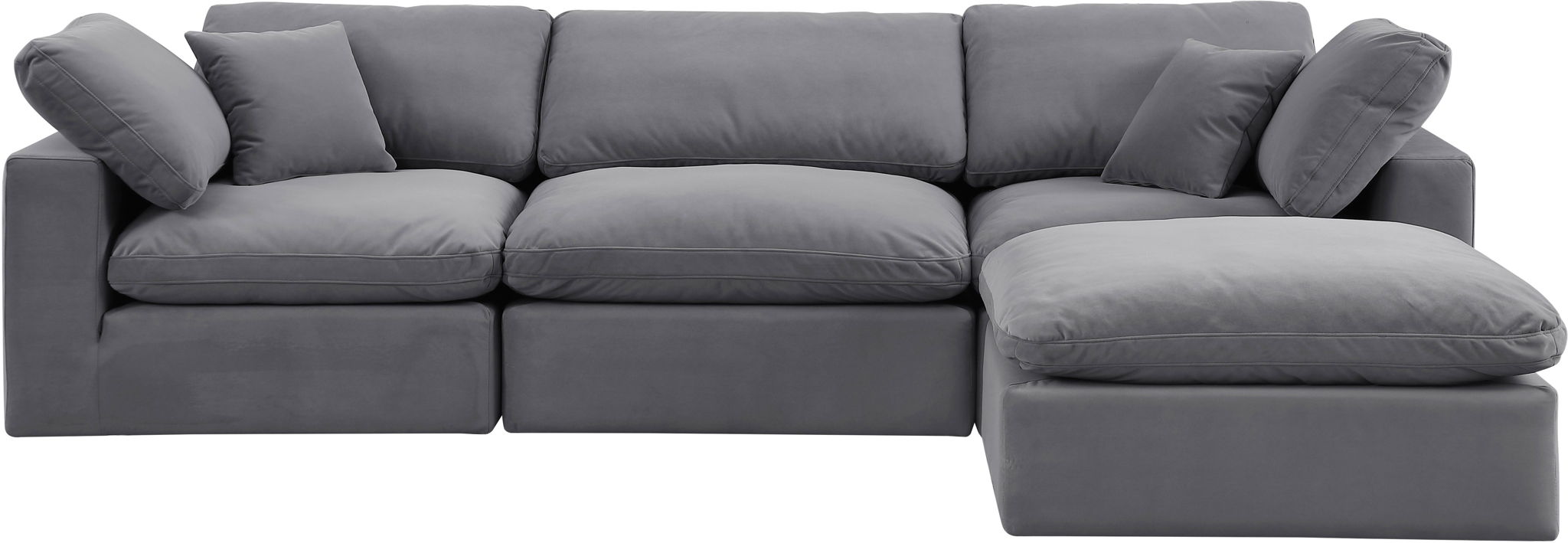 Comfy - 4 Piece Velvet Modular Sectional With Chaise