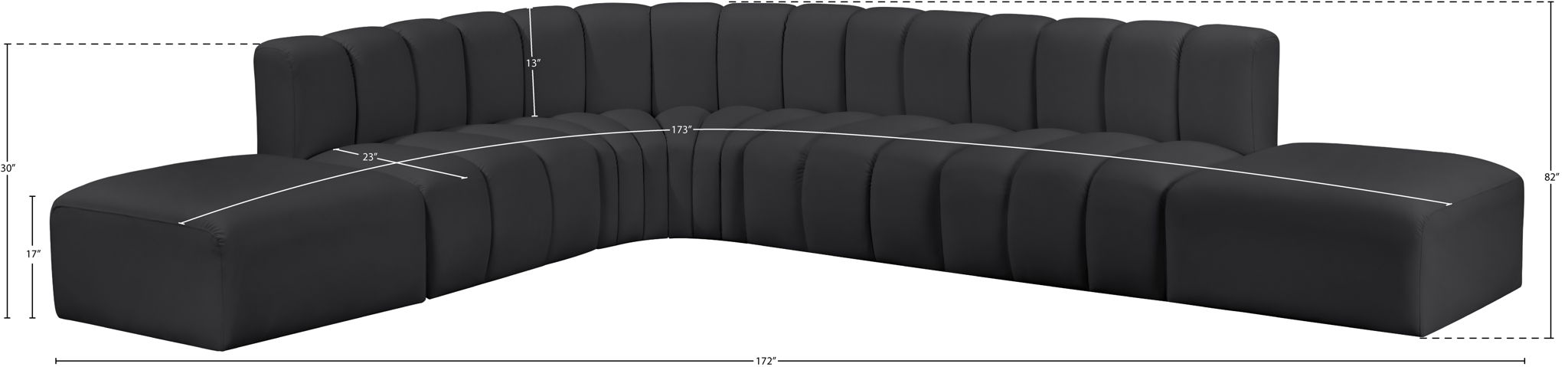 Arc - Faux Leather 7 Piece Corner Modular Sofa