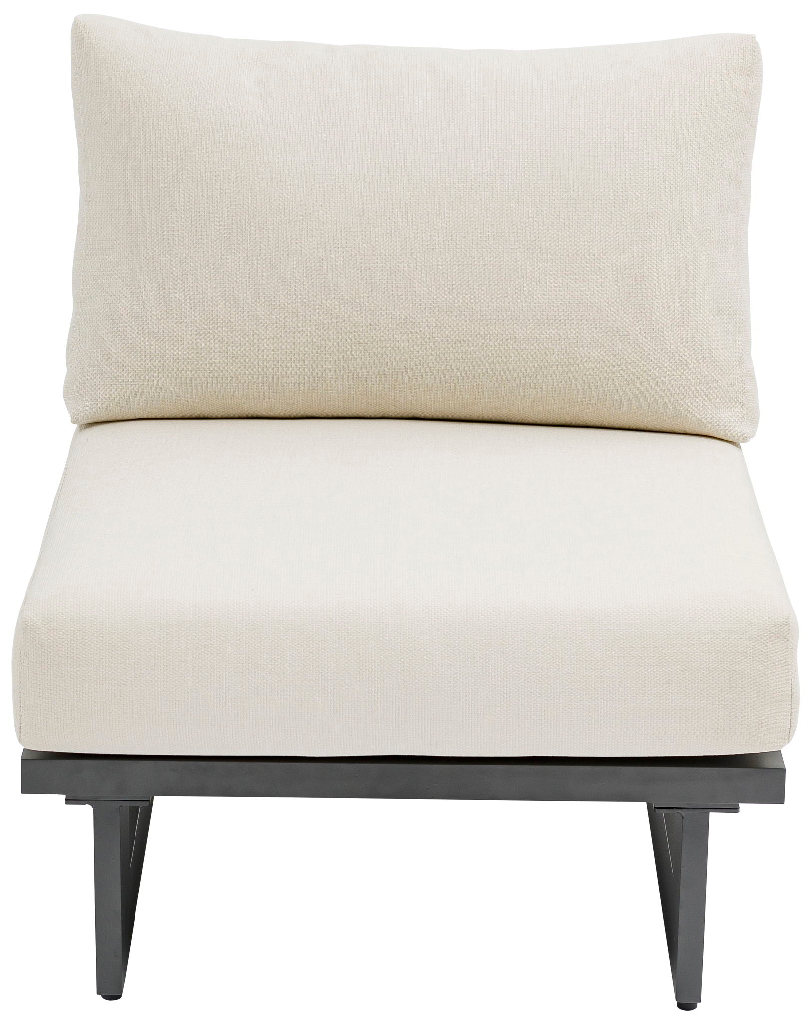 Maldives - Water Resistant Outdoor Patio Armless Chair With Gray Frame