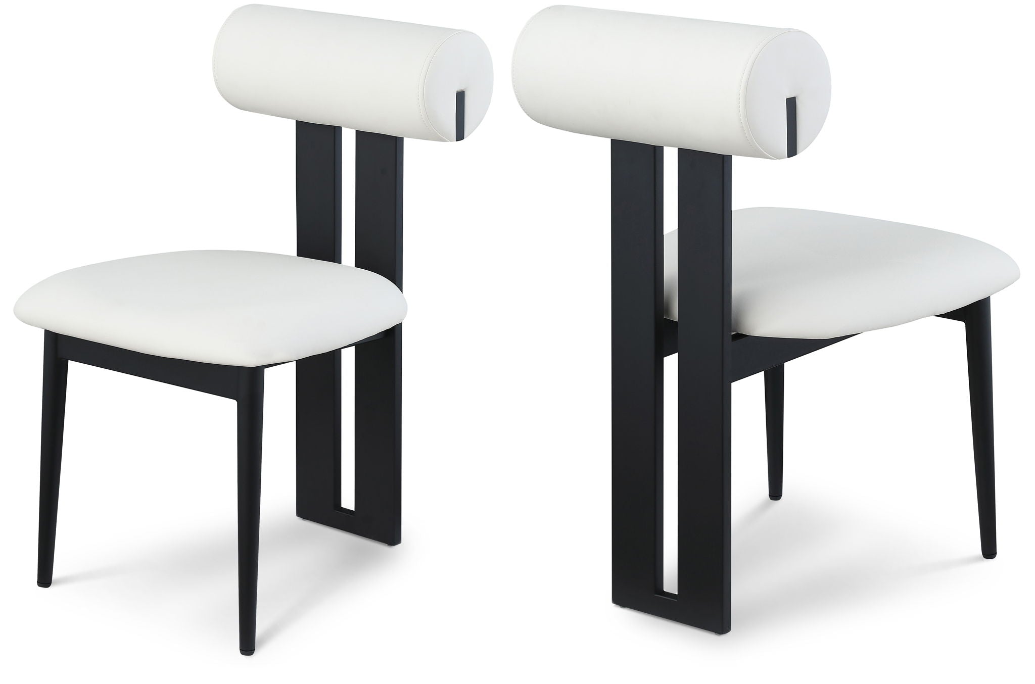 Dario - Faux Leather Dining Chair With Black Frame (Set of 2)