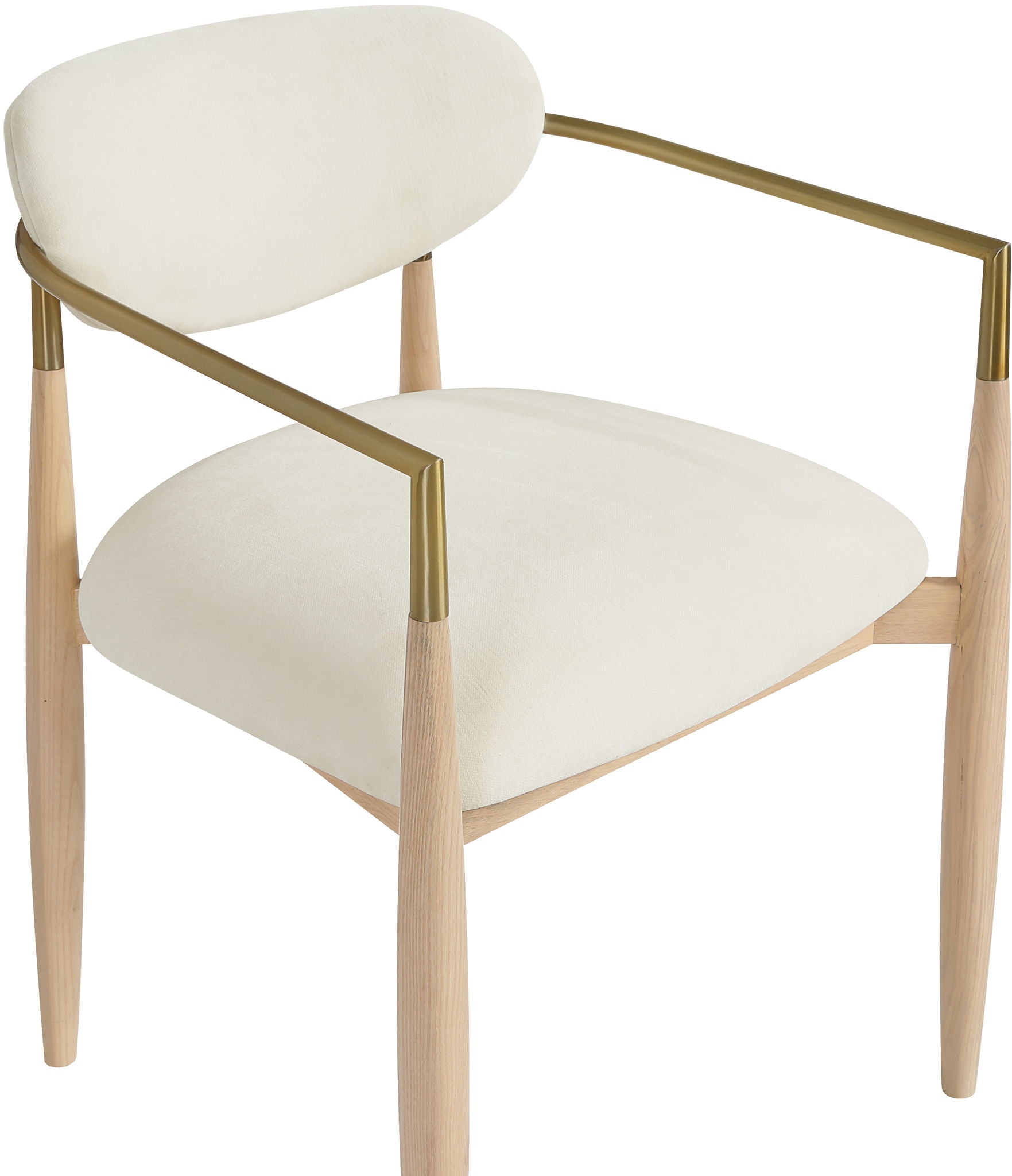 Riccio - Fabric Dining Arm Chair (Set of 2) - Natural Frame