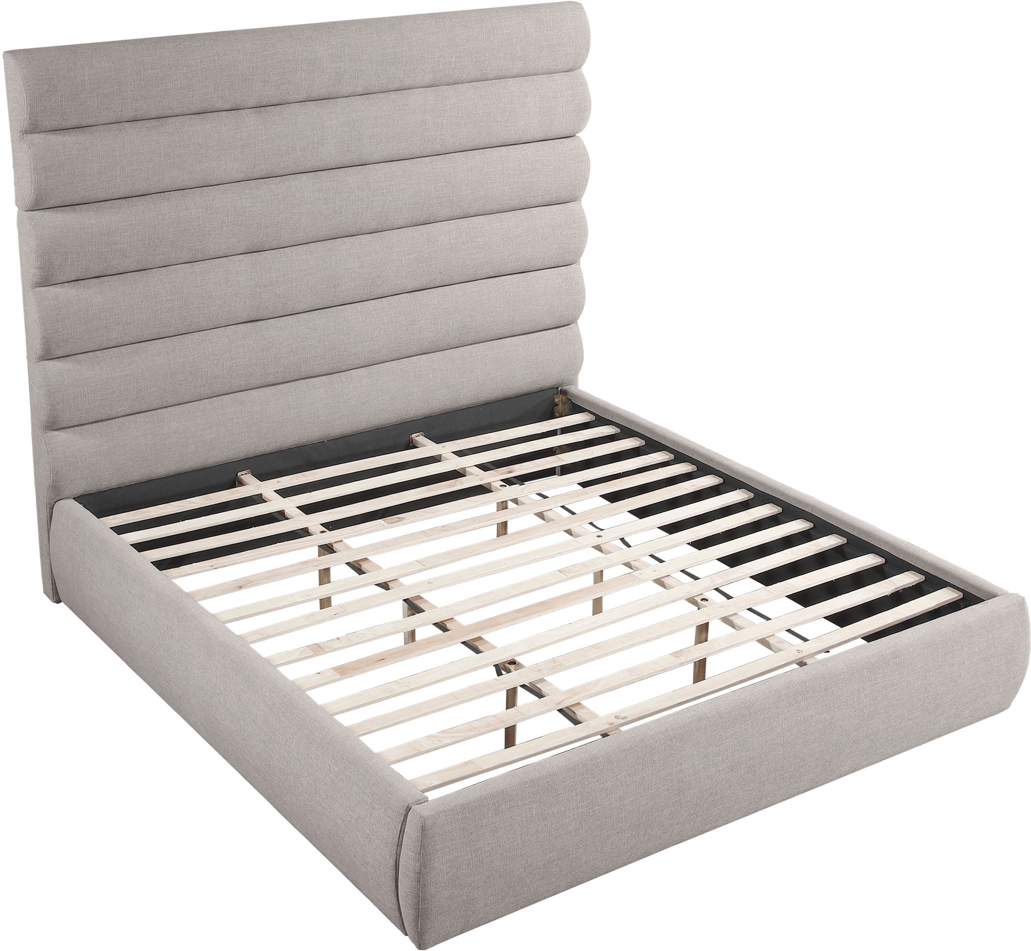 Adam - Linen Fabric Bed With 70.5" Headboard