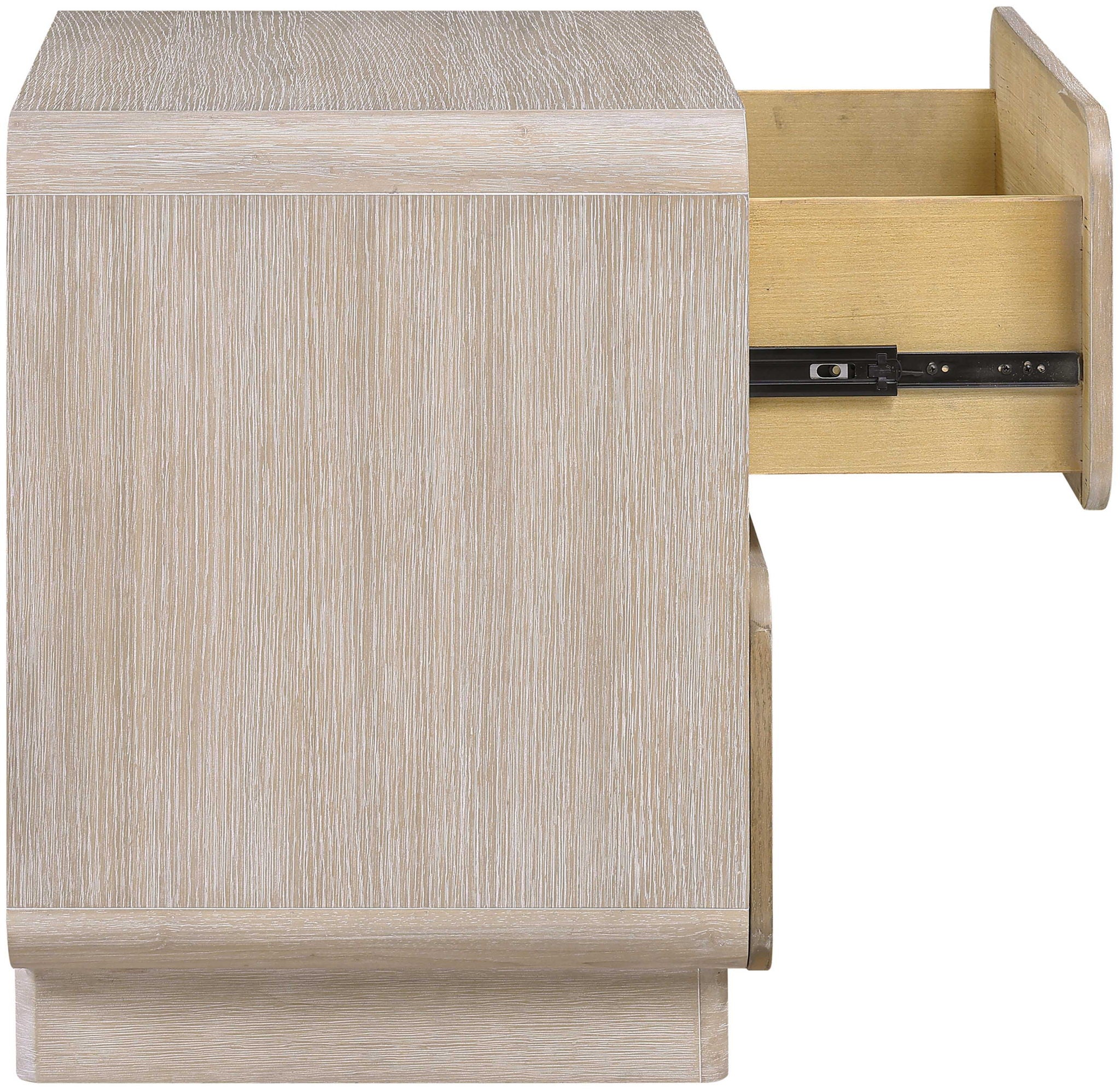 Adagio - Solid Wood And Oak Veneer Nightstand - Natural