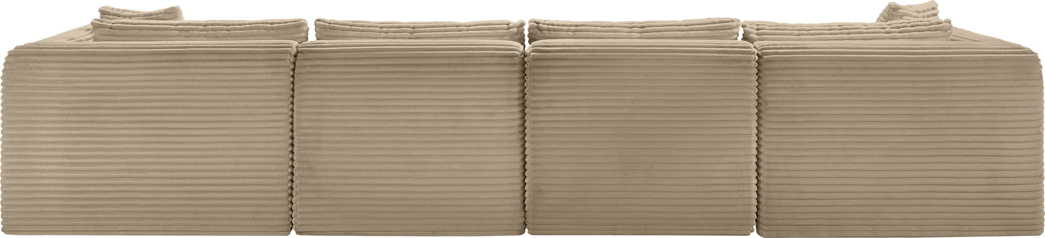 Shaggy - Fabric 5 Piece Modular Sectional With Ottoman