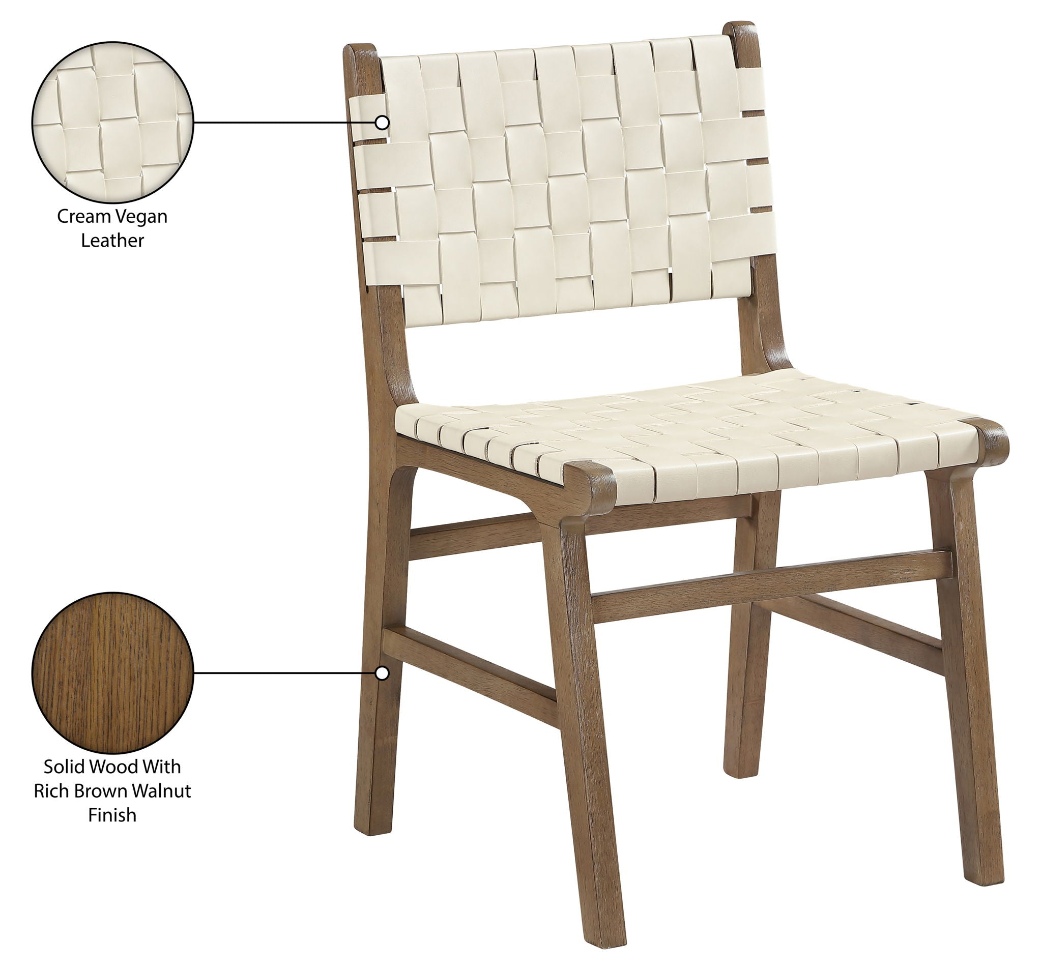 Entwine - Vegan Leather Upholstered Dining Chair - Painted Brown