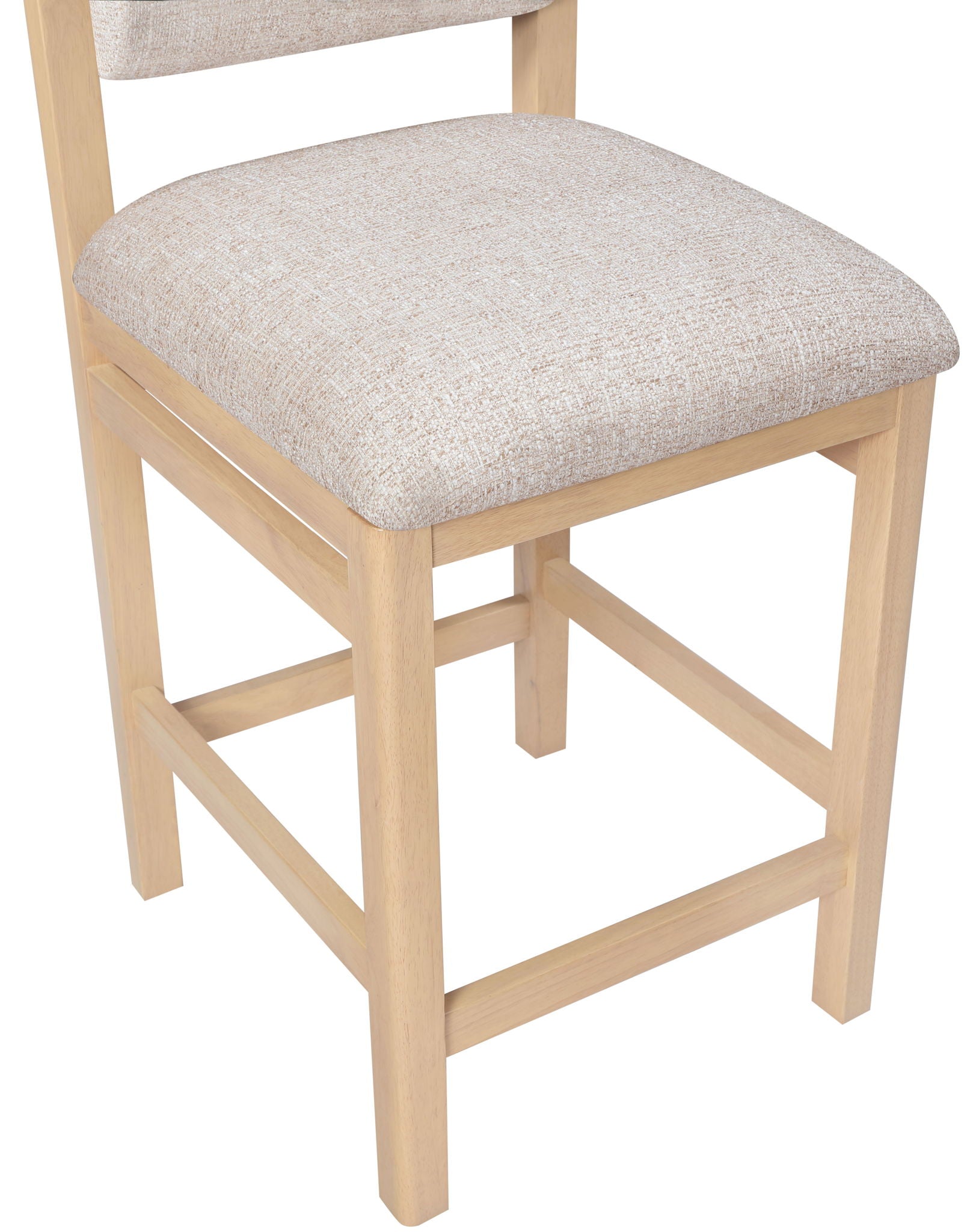 Roundhill - Fabric Counter Stool - Natural Frame