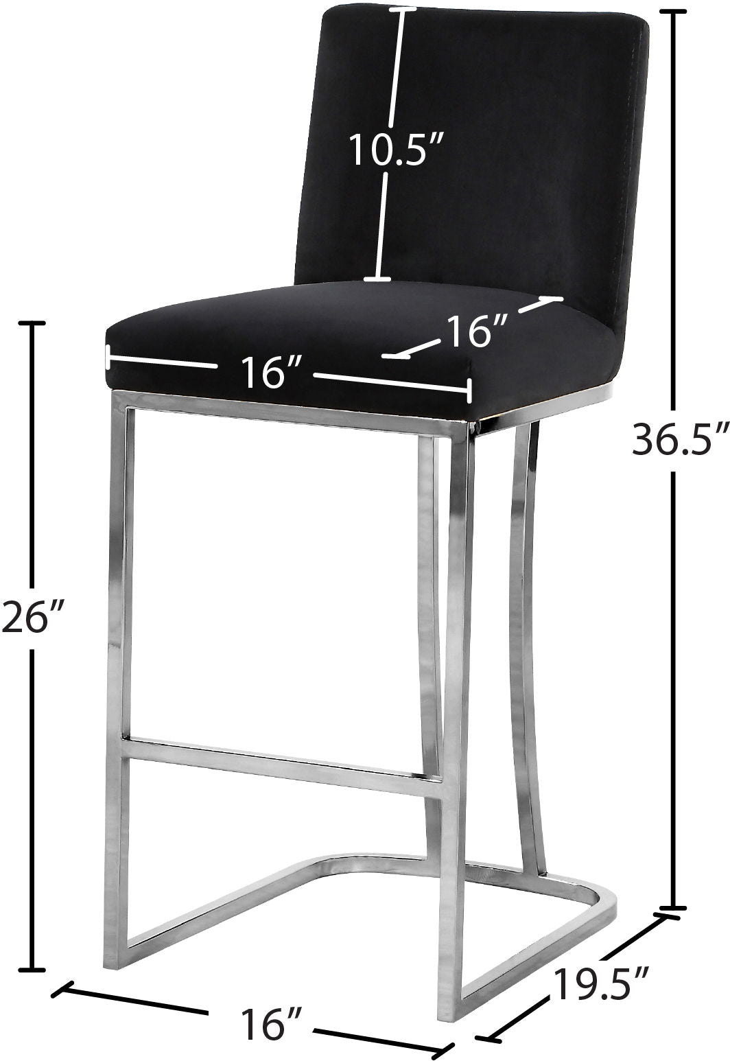 Heidi - Stool with Chrome Legs