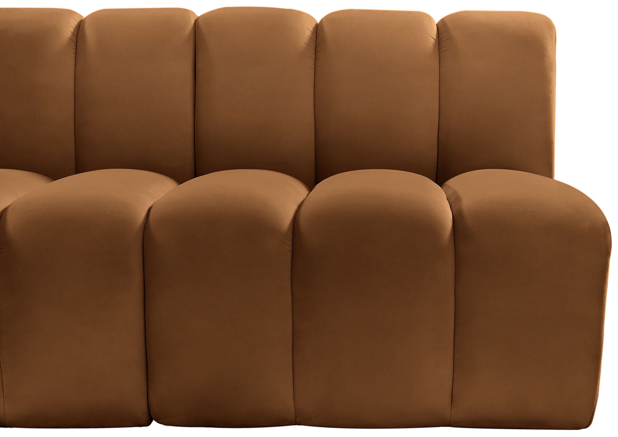 Arc - Velvet Modular U-Shaped Sectional - Saddle
