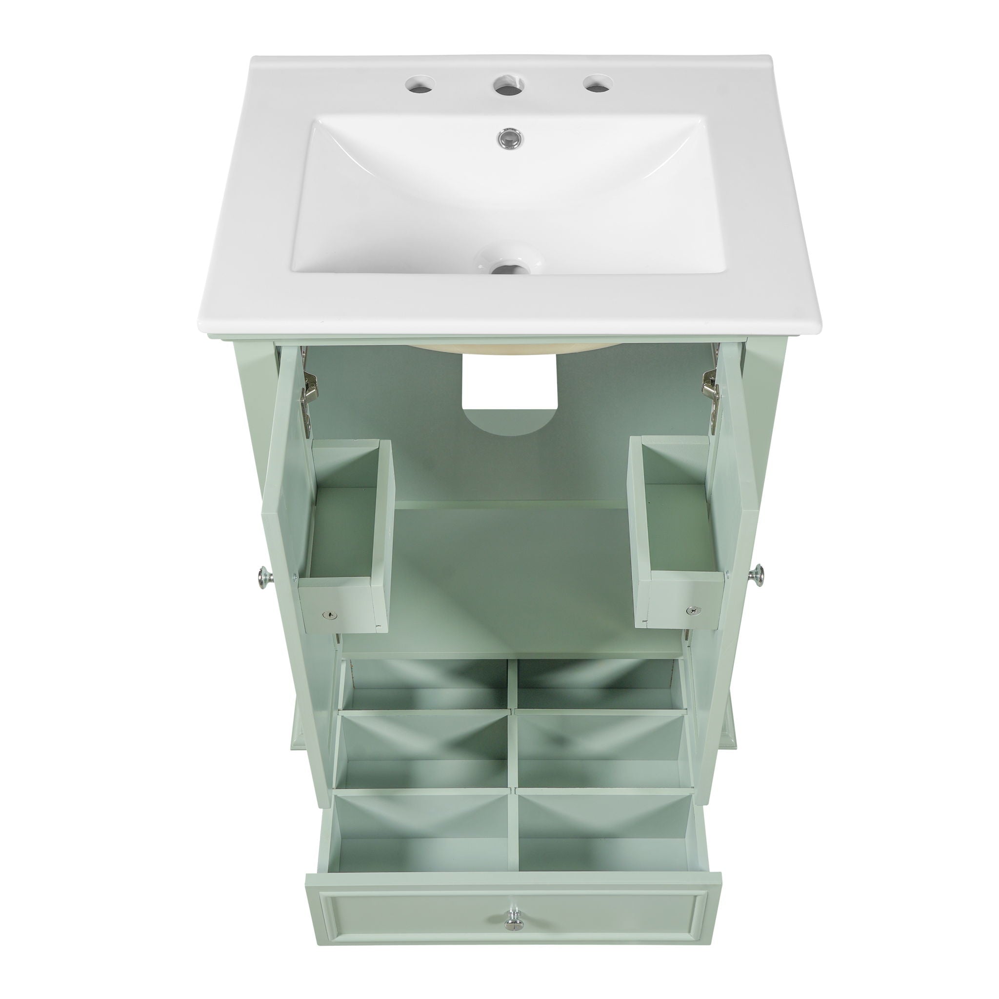 Modern Bathroom Vanity With Sink, Cabinet With Drawer And Dividers, Rectangular Storage Unit
