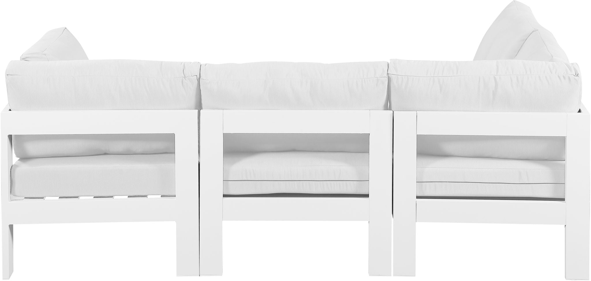 Nizuc - Outdoor Patio 4 Piece Modular Sectional With White Frame