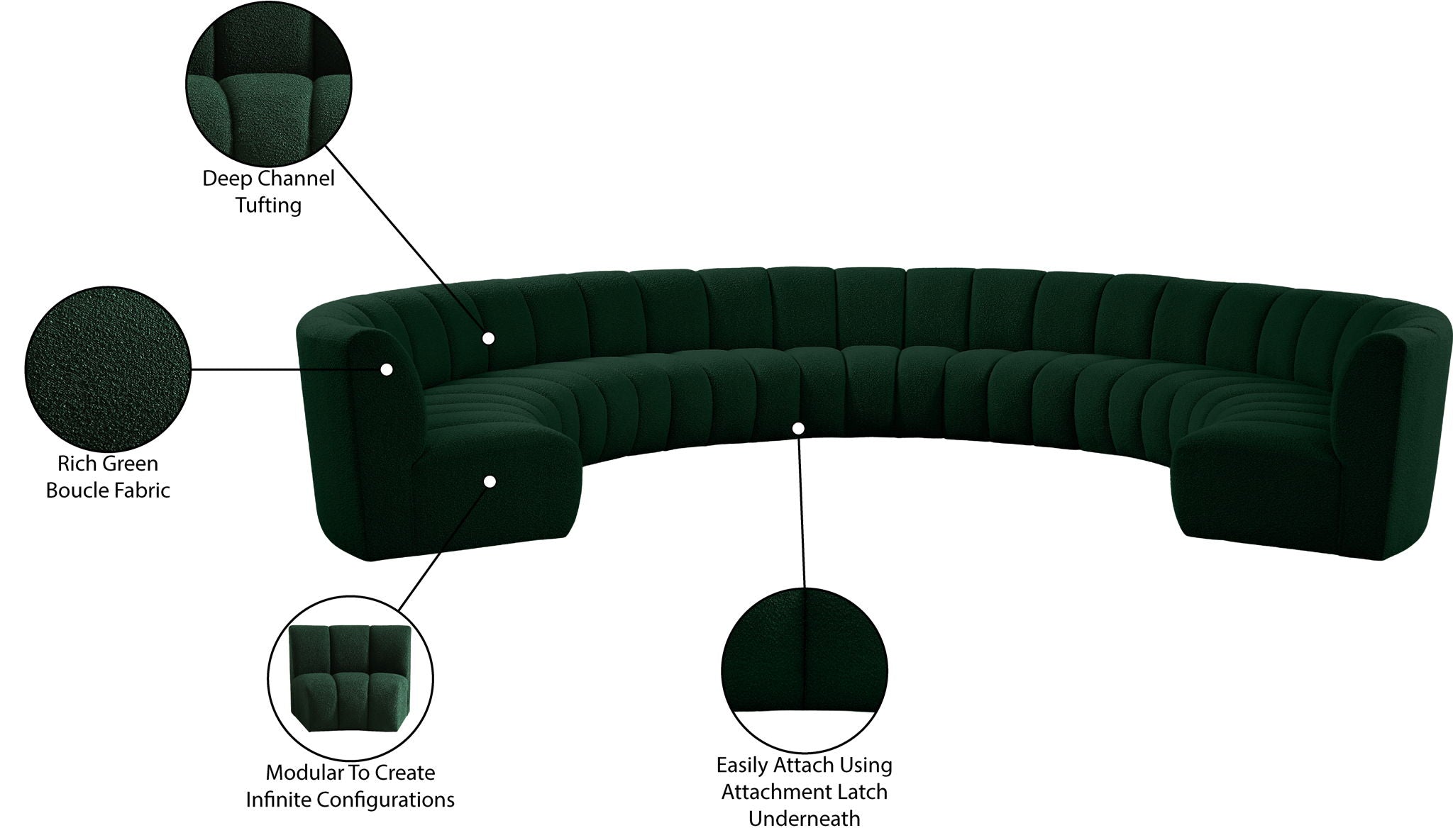 Infinity - 9 Piece Boucle Modular Sectional