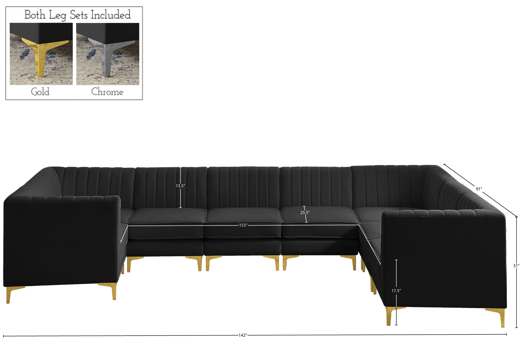 Alina - 8 Piece Modular U-Shaped Sectional