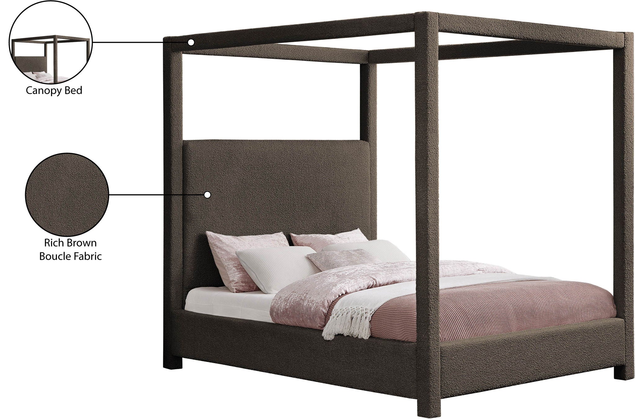 Eden - Boucle Fabric Upholstered Bed