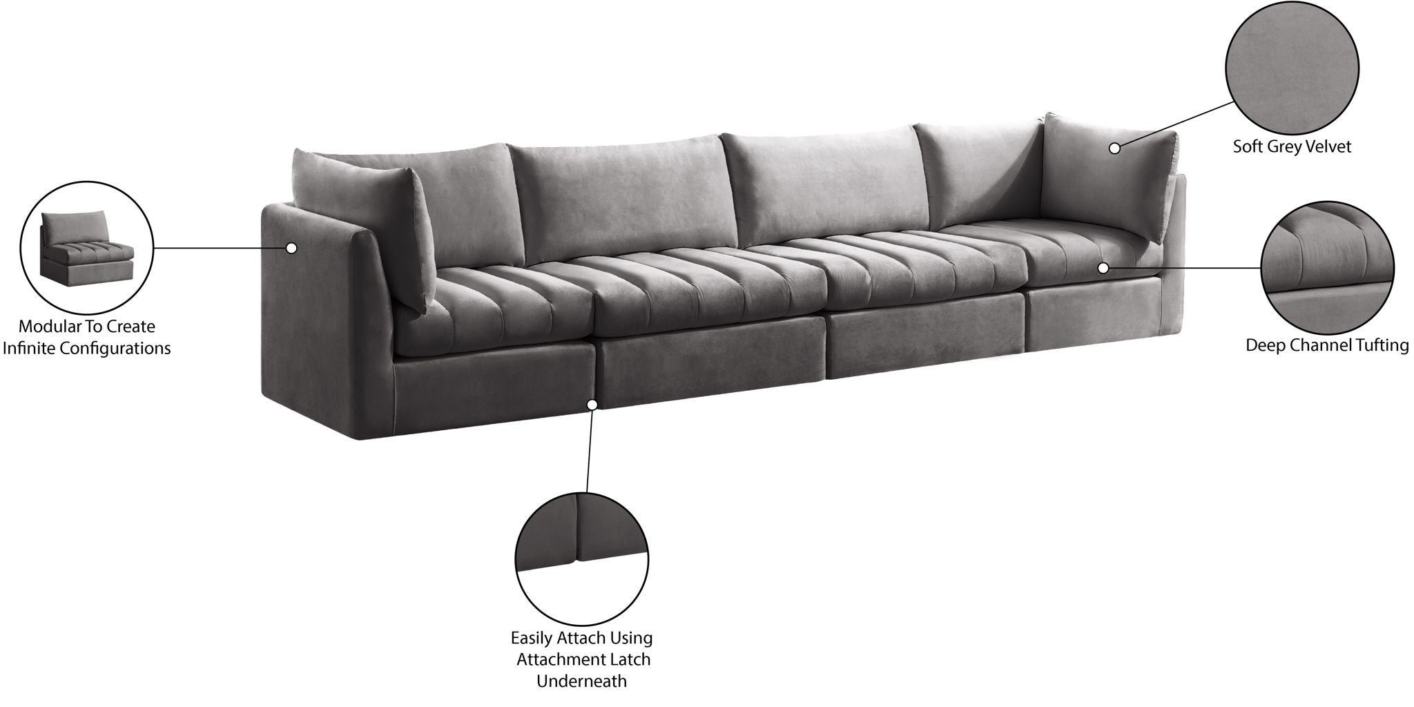 Jacob - Modular 4 Seat Sofa