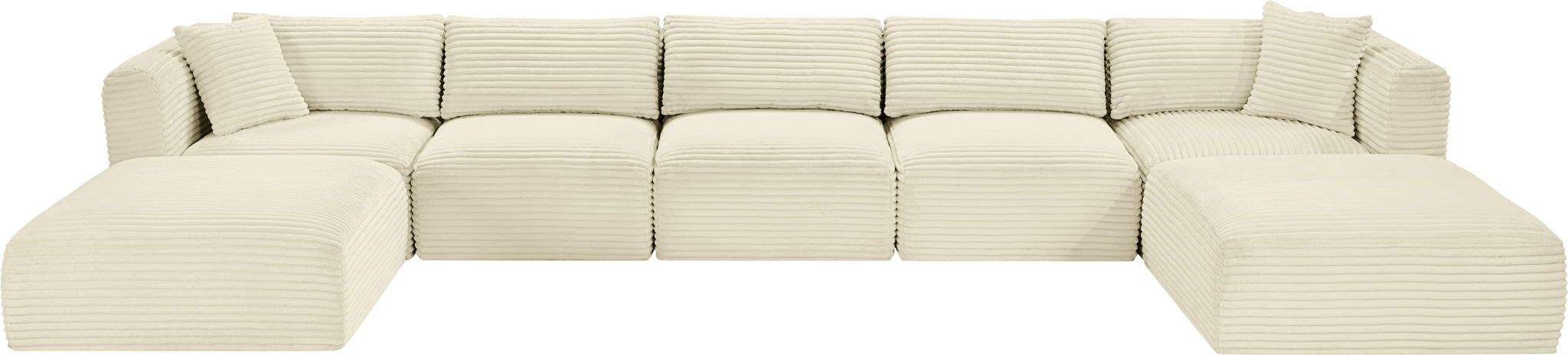 Shaggy - 7 Piece Modular Sectional With 2 Ottomans