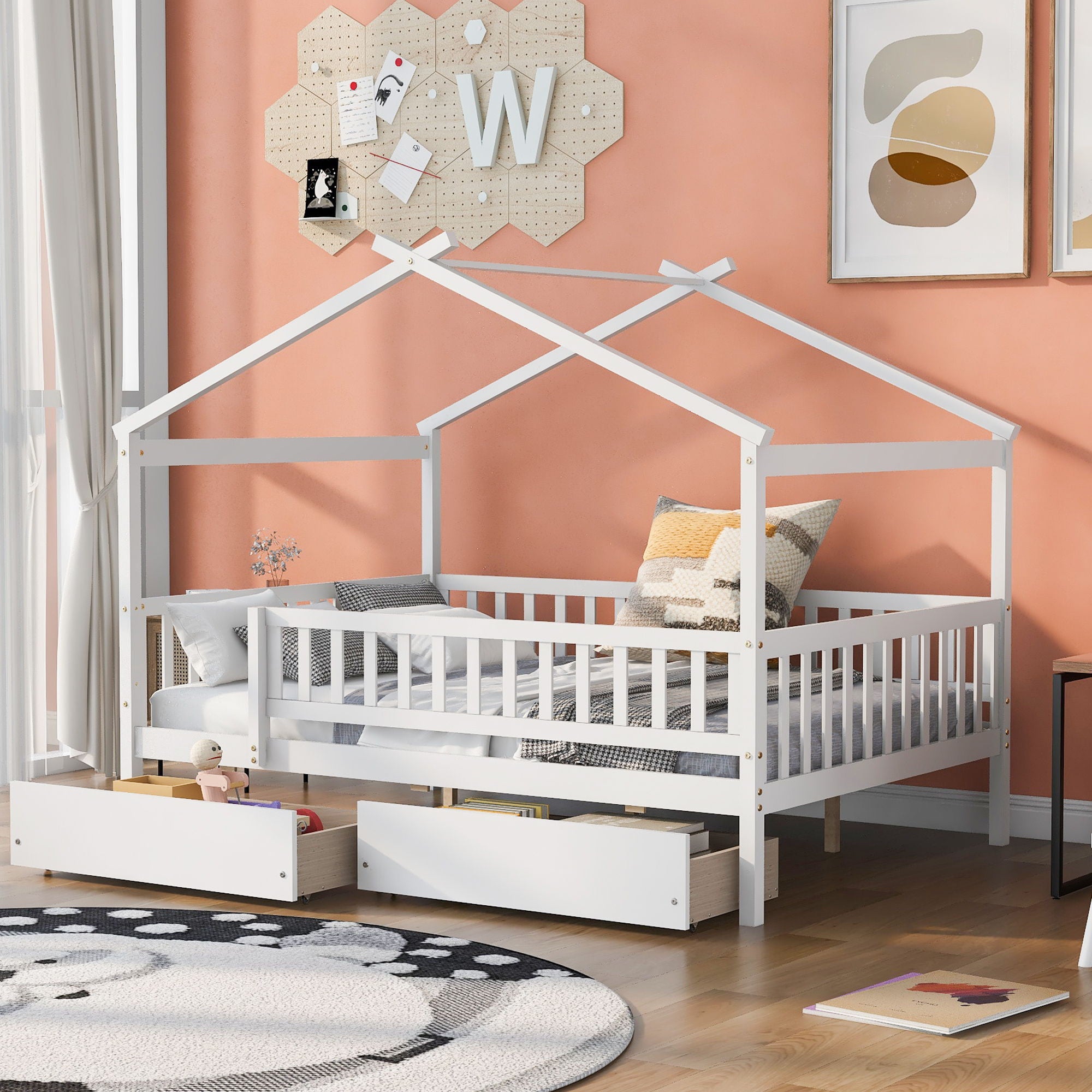 House Bed With 2 Drawers