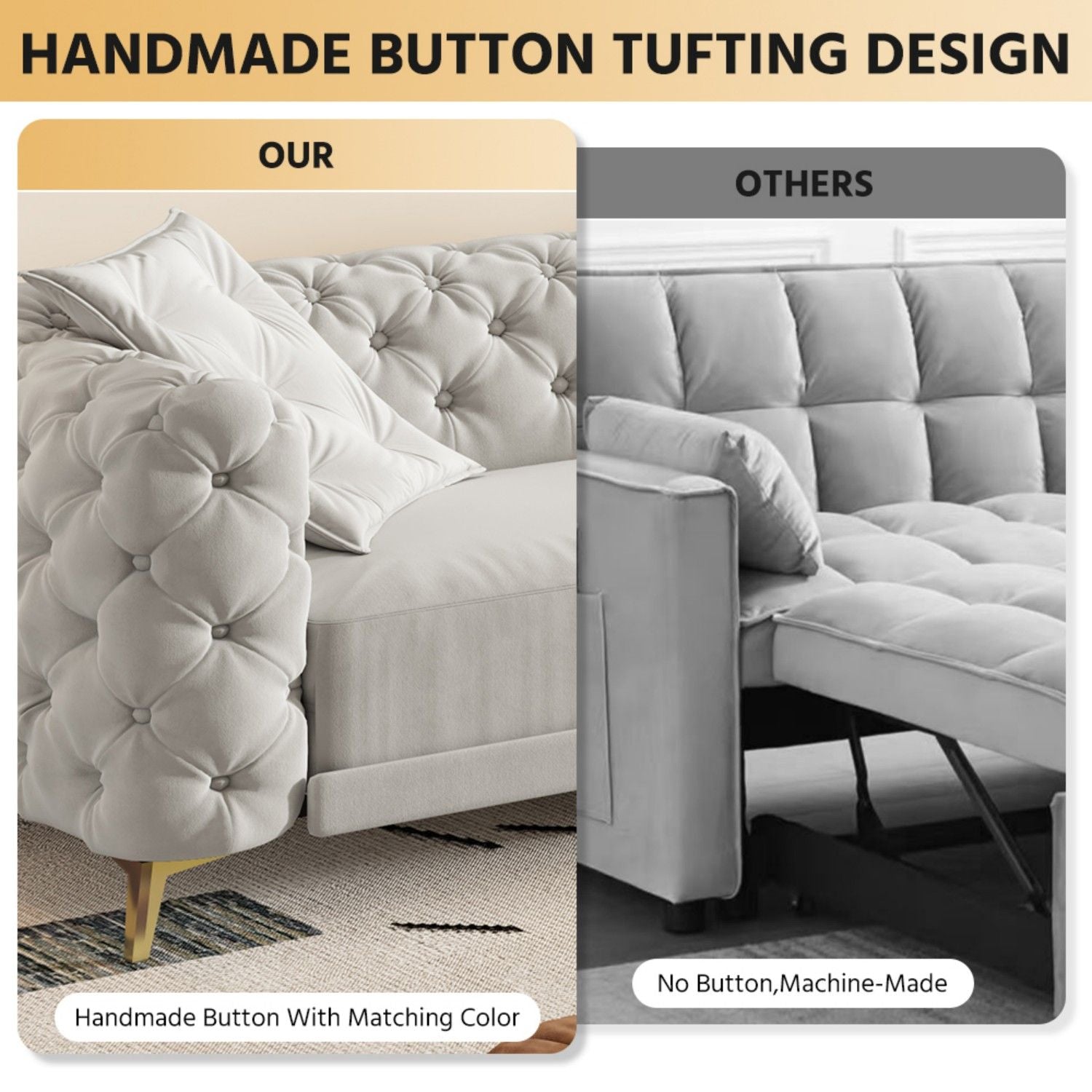 3-In-1 Convertible Sleeper Sofa