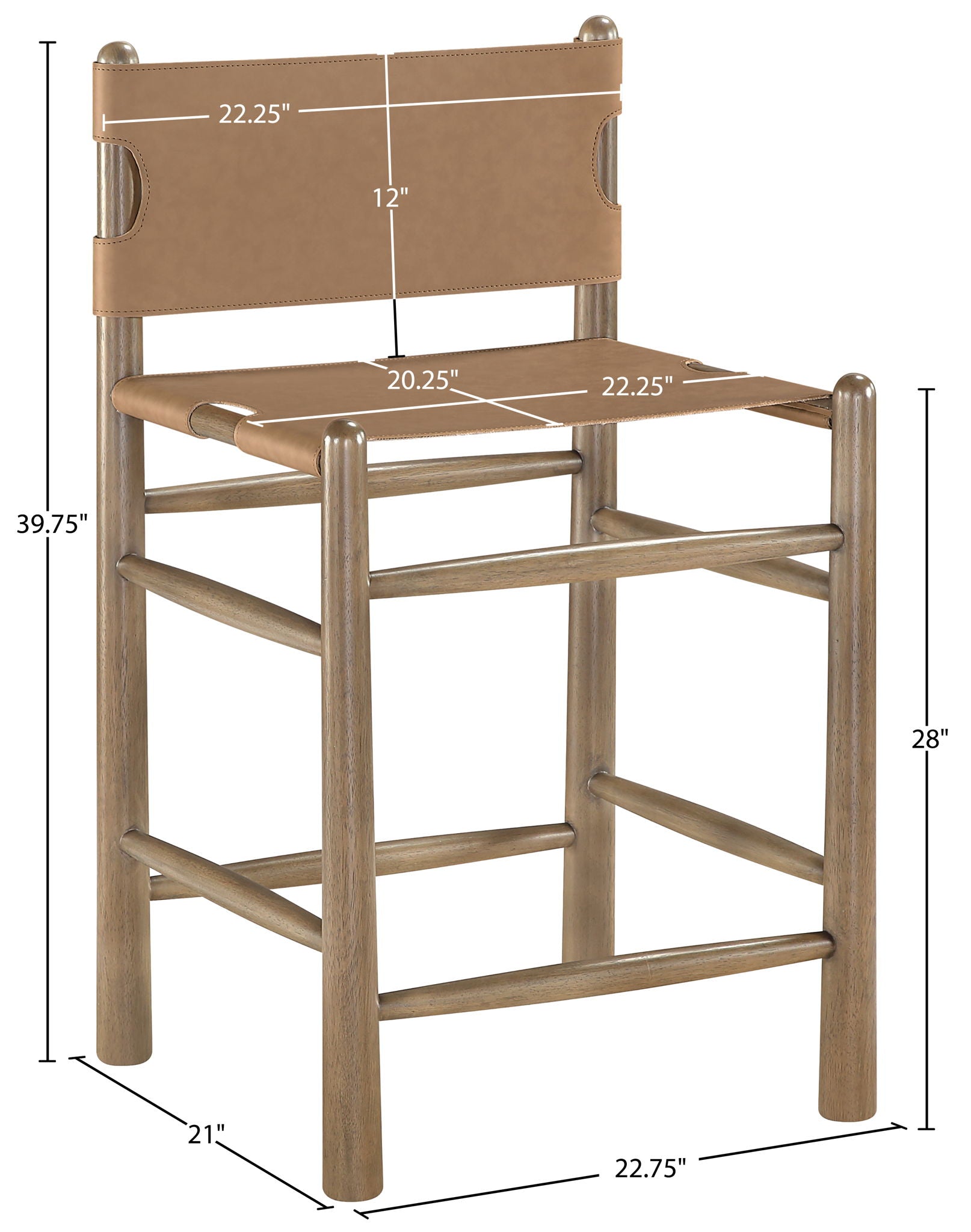 Santos - Upholstered Counter Stool With Stained Brown Base