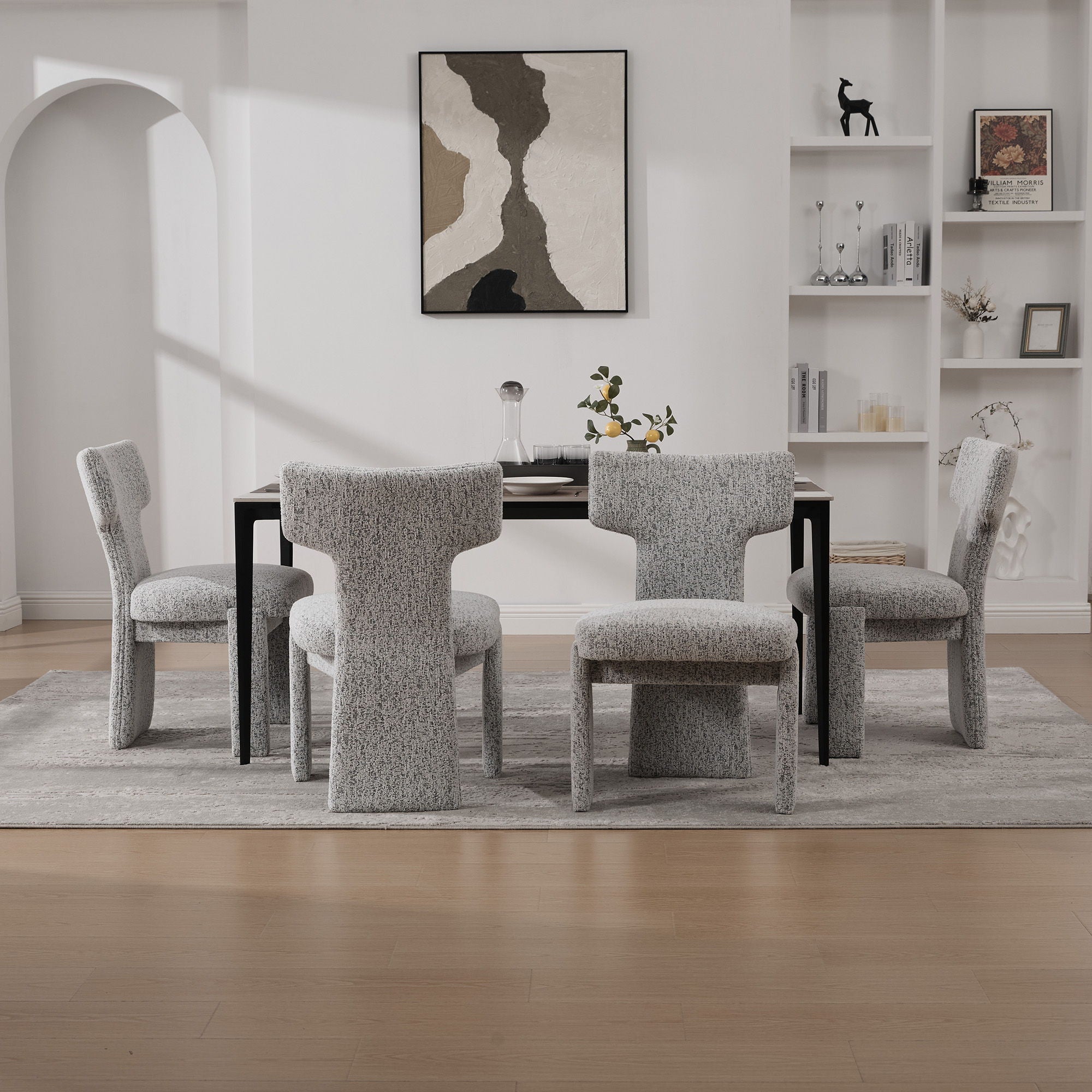 Armless Curved Back Accent Chairs