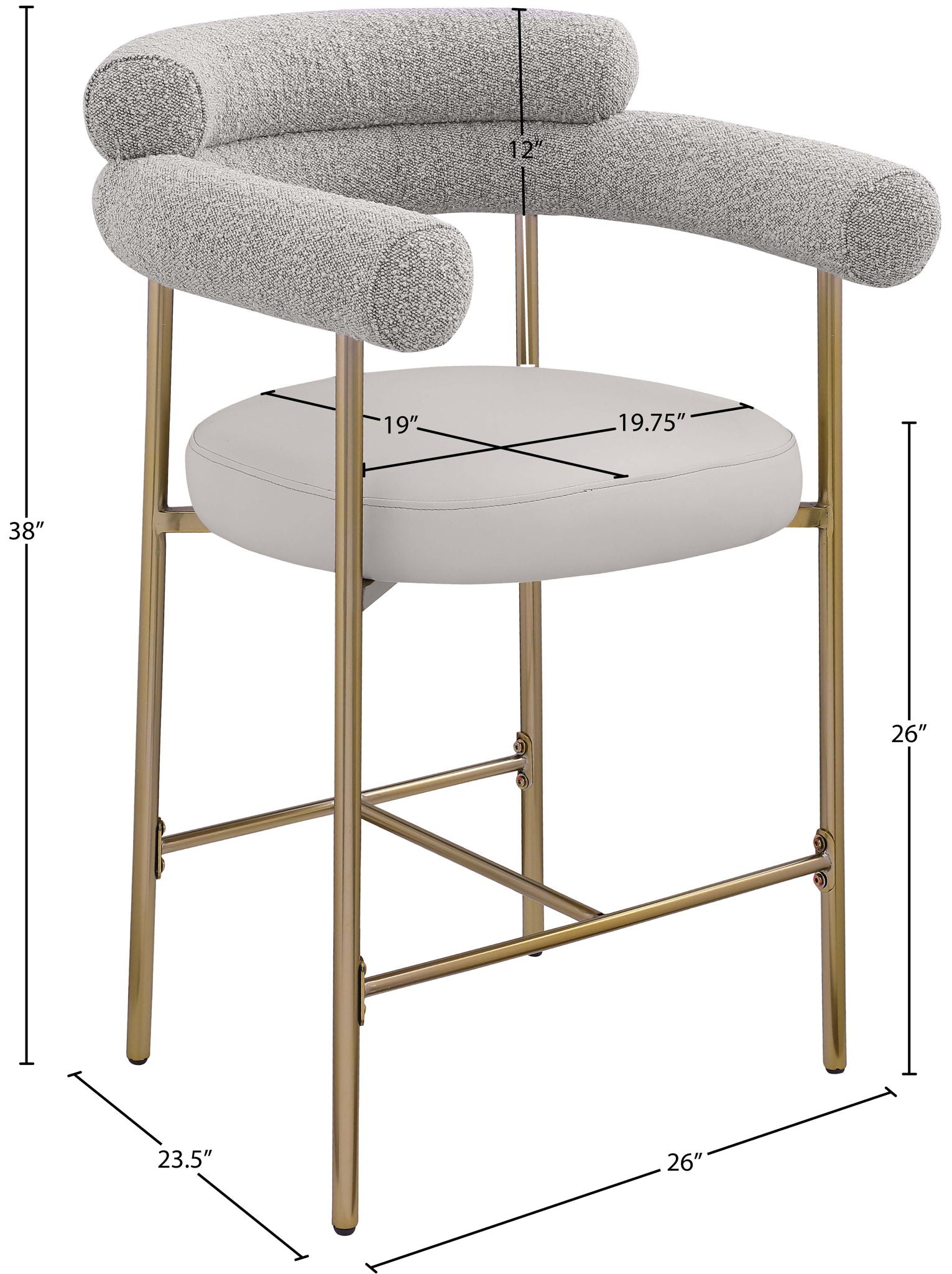 Blake - Counter Stool With Bronze Legs (Set of 2)