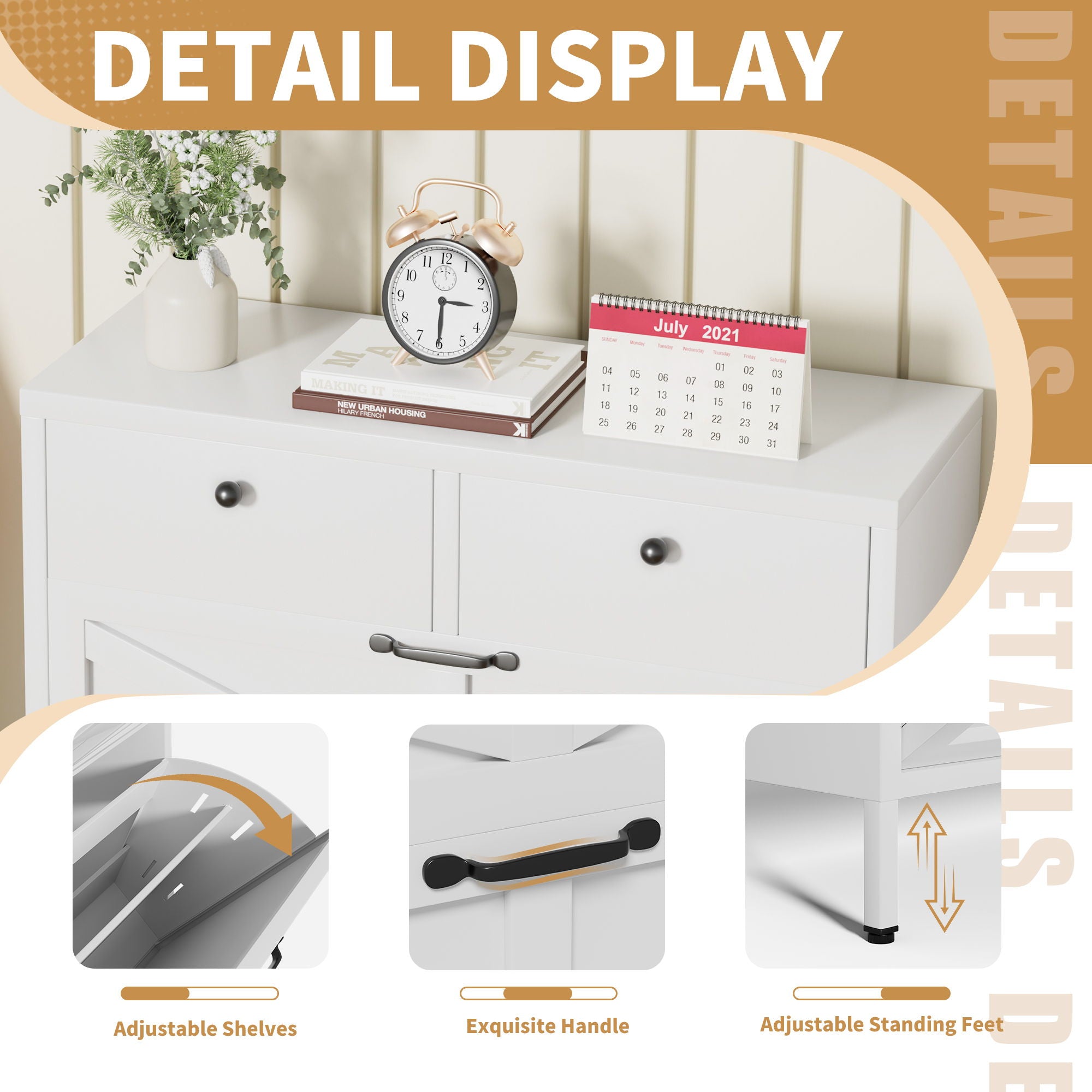 Shoe Cabinet With Flip Drawers