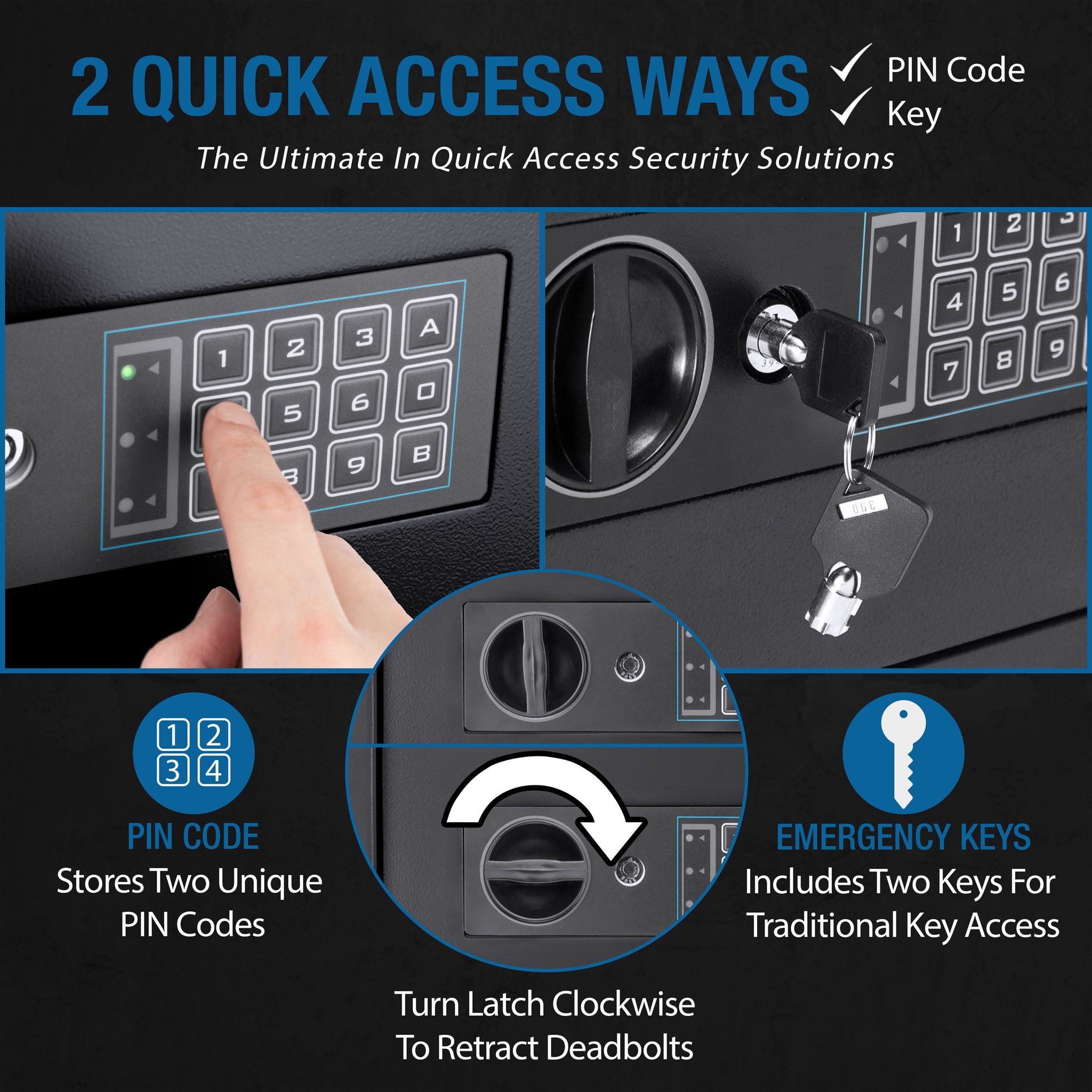 Compact Keypad Depository Safe - Black