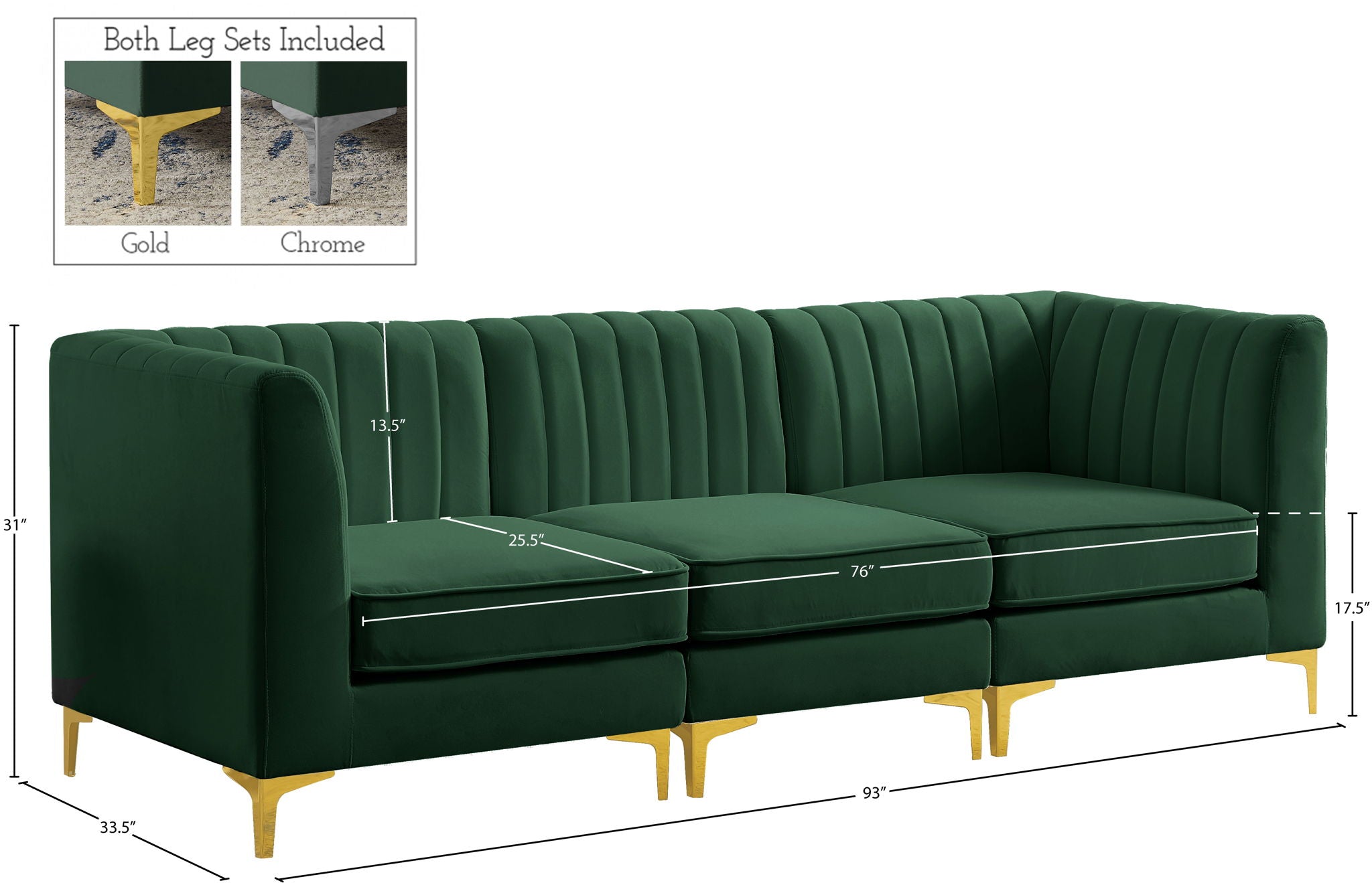 Alina - 3 Piece Modular Sectional