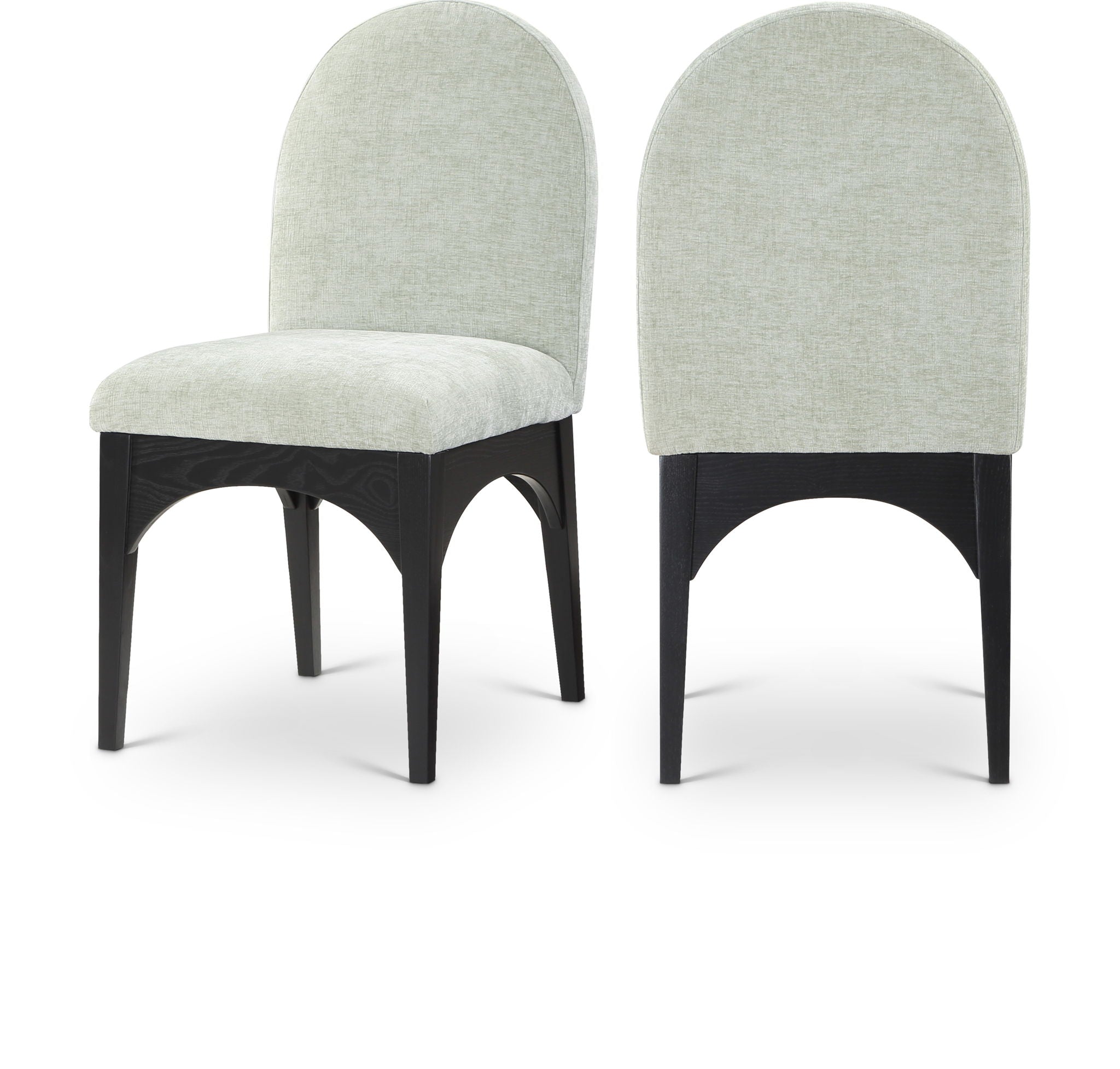 Waldorf - Chenille Dining Side Chair With Black Legs