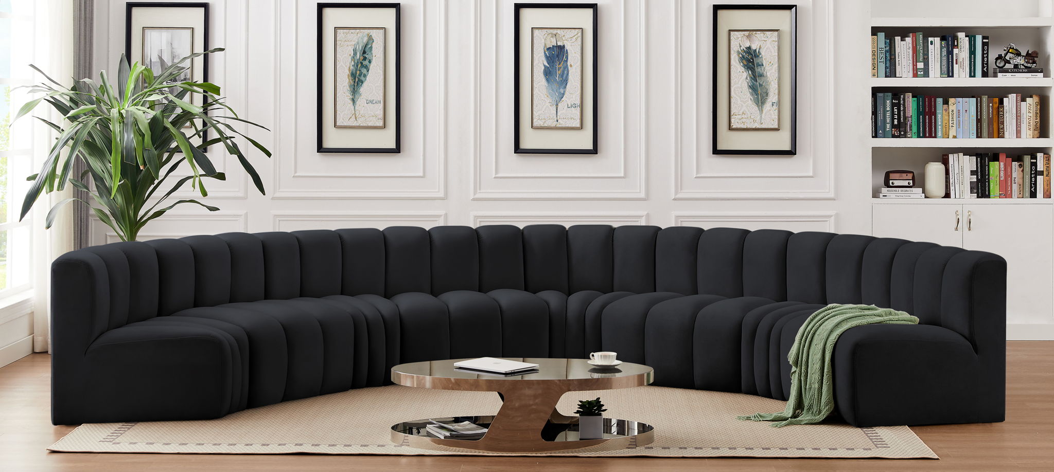 Arc - Velvet 8 Piece U-Shaped Modular Sofa