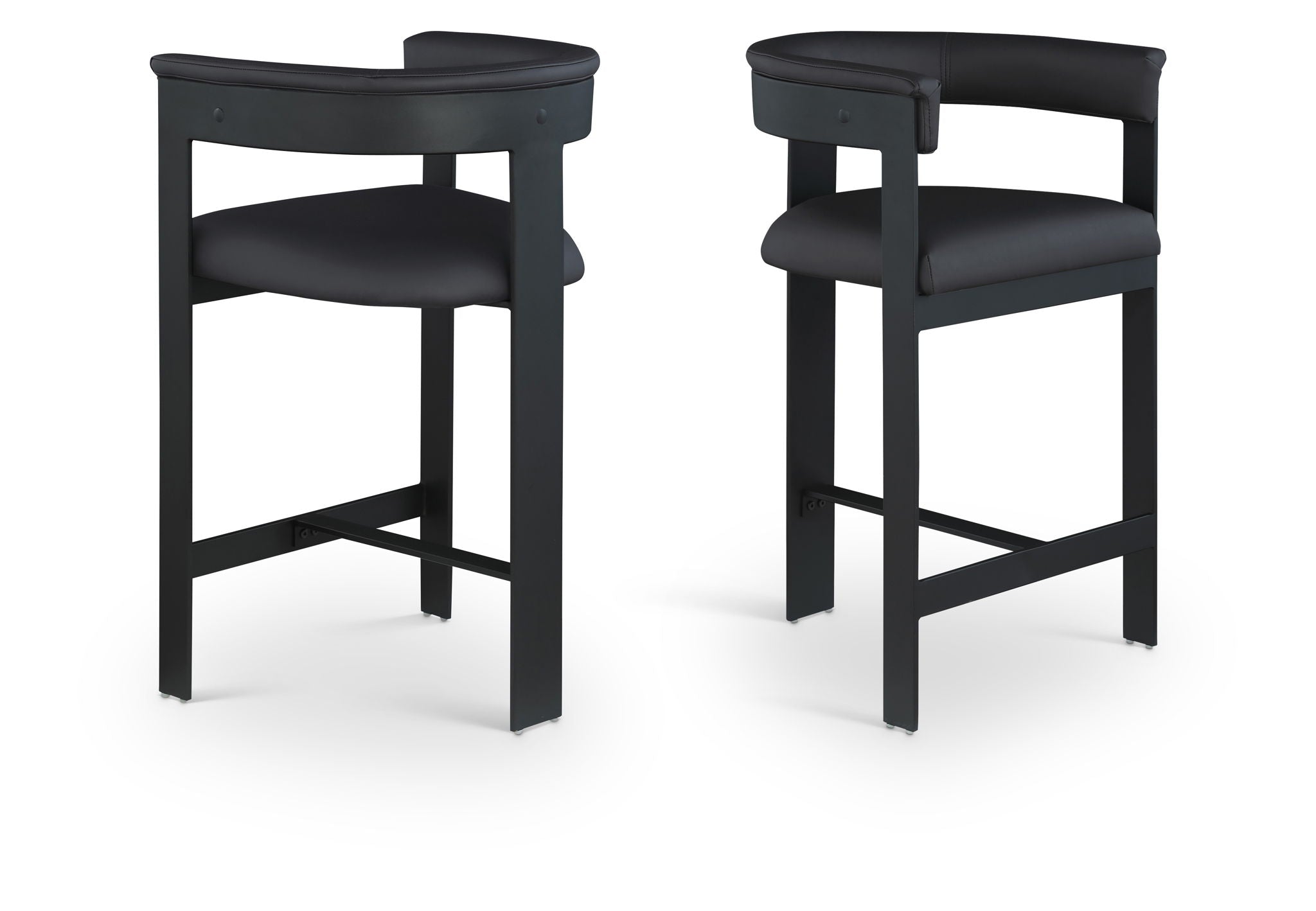 Romeo - Faux Leather Counter Stool With Black Base (Set of 2)