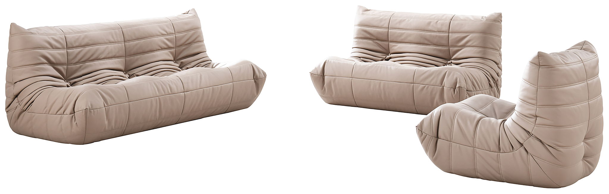 Relax - Vegan Leather 54.75" Upholstered Loveseat - Tan