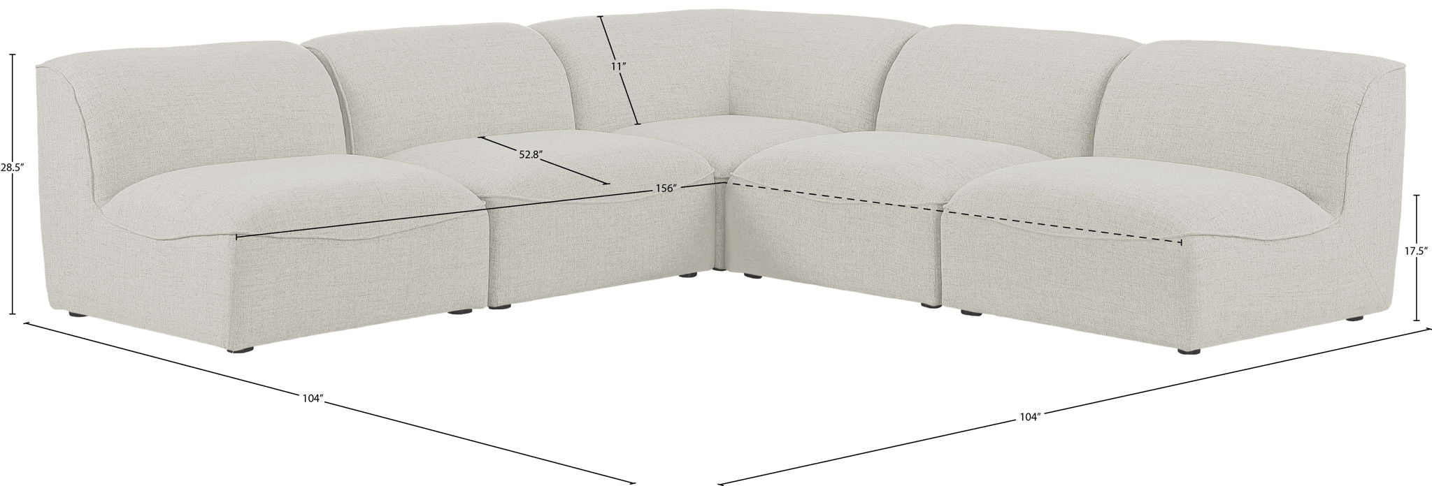 Miramar - 5 Piece Modular Sectional