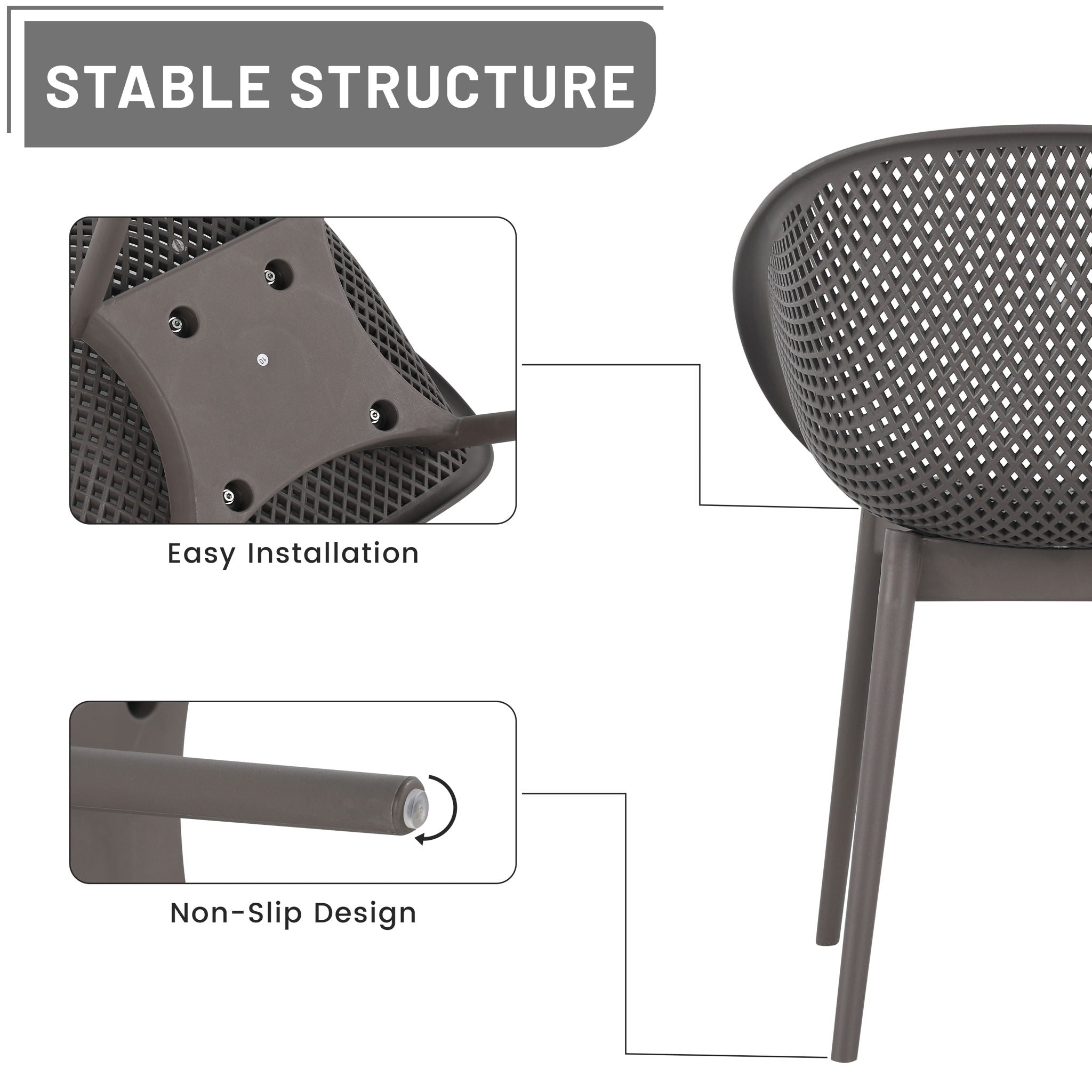 2 Pack Lounge Chair Set & Folding Square Table