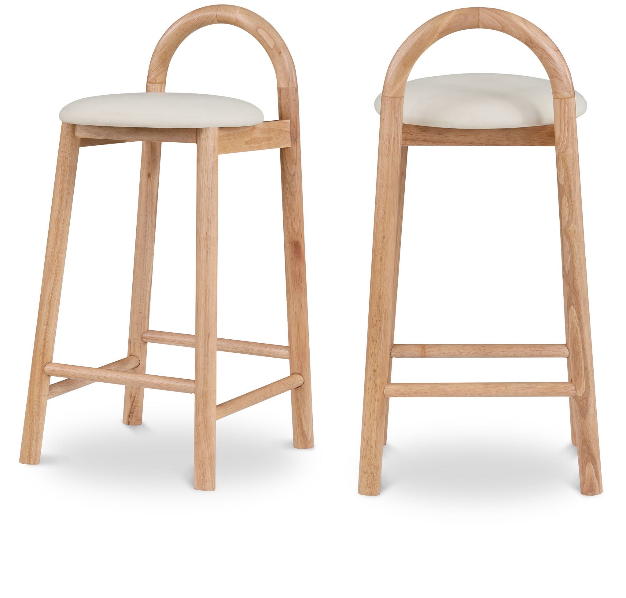 Calvin - Faux Leather Stool - Light Brown Legs