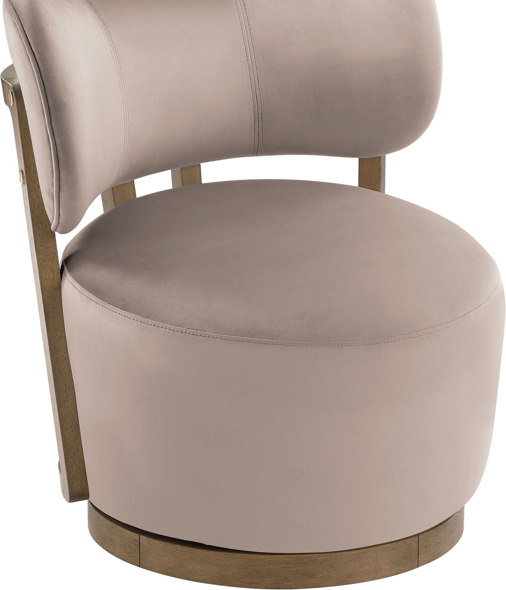 Elara - Velvet Upholstered Swivel Accent Chair - Taupe