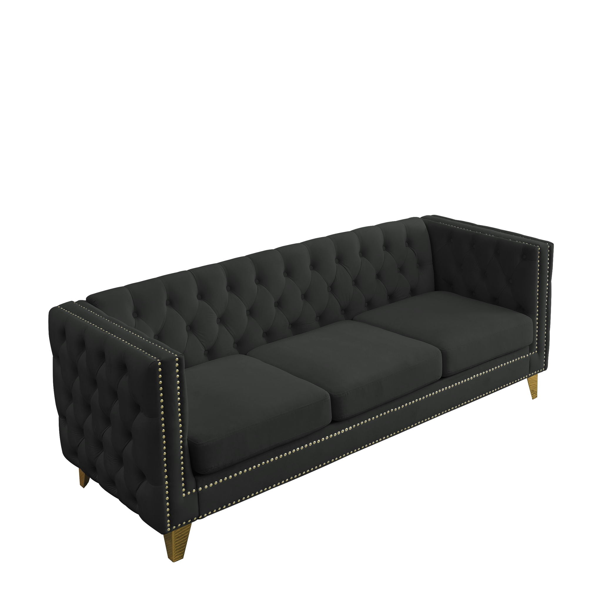 Modern Sofa With Button Tufting, Upholstered Couch For Living Room