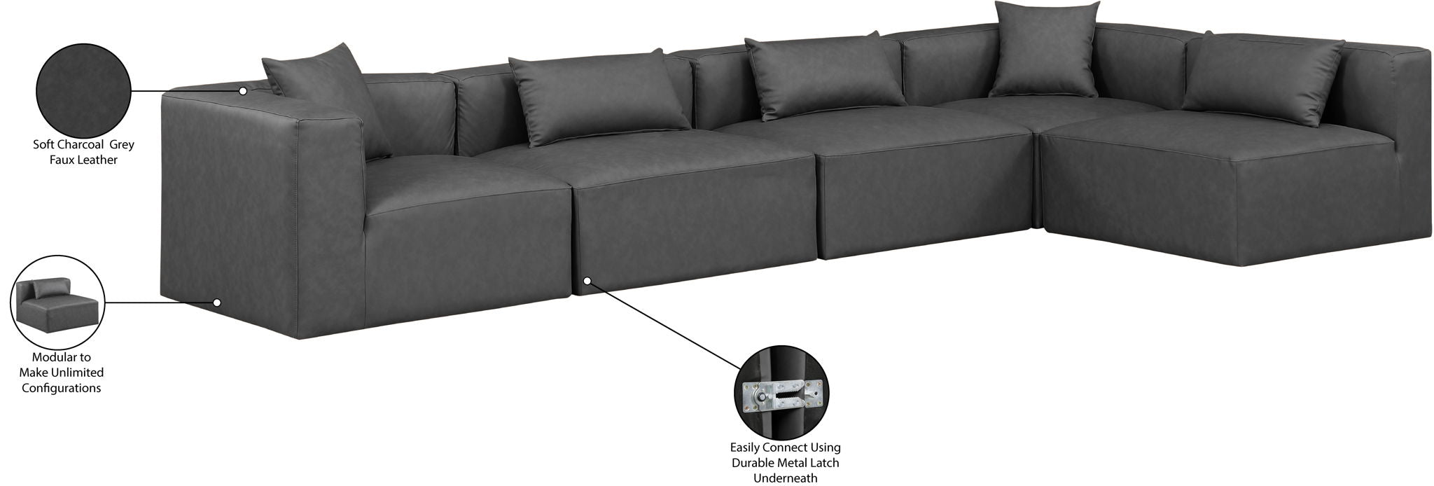 Cube - 5 Piece Modular Sectional