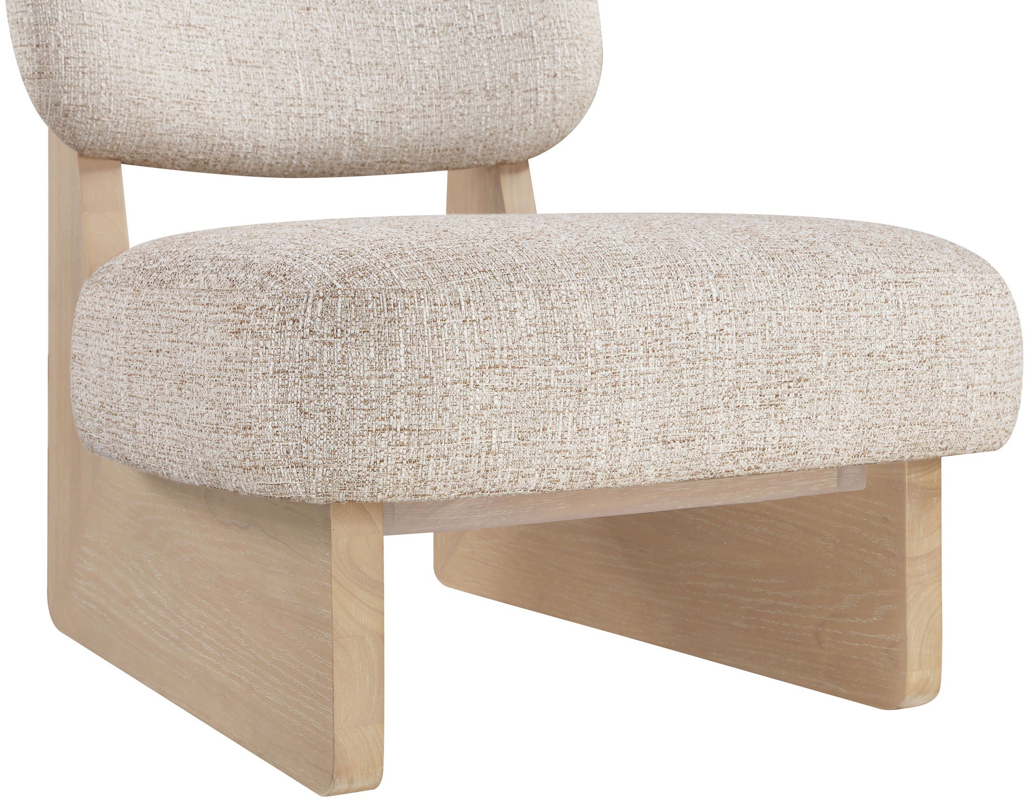 Vetra - Linen Textured Fabric Upholstered Accent Chair With Natural Base