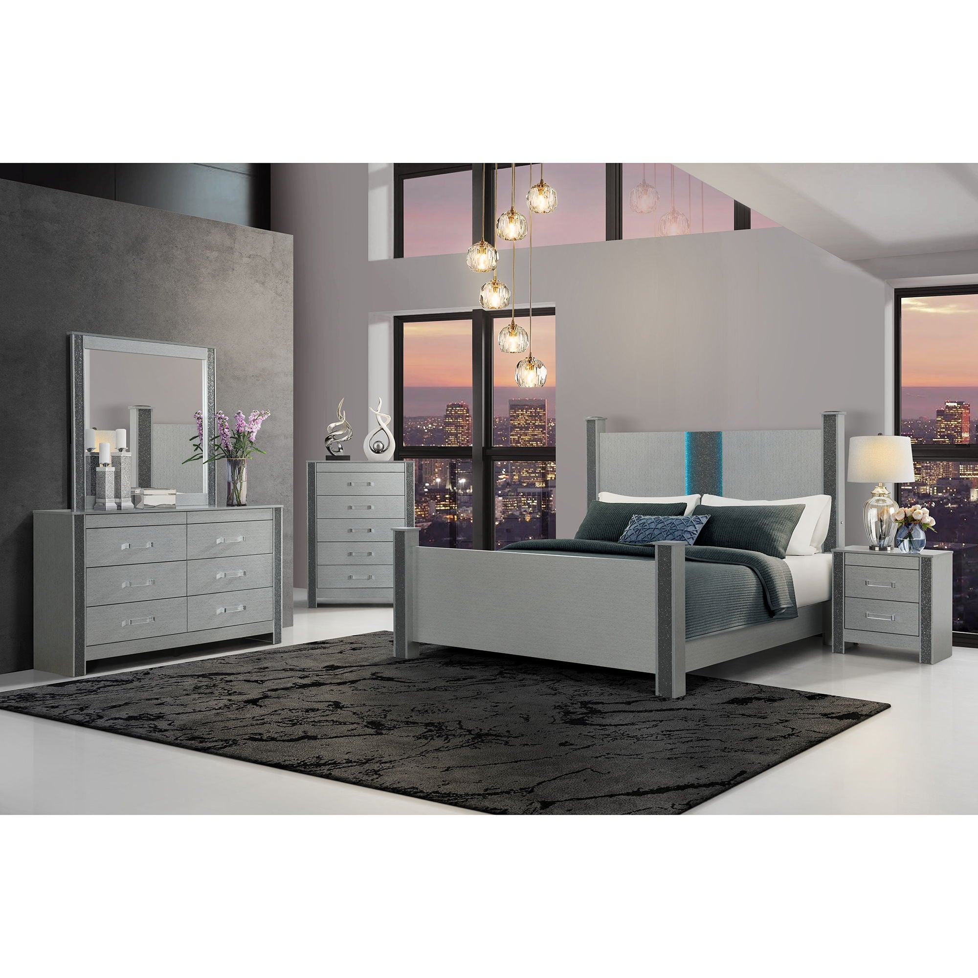 Lorenzo - Bed With Speakers And Glittered Detailing