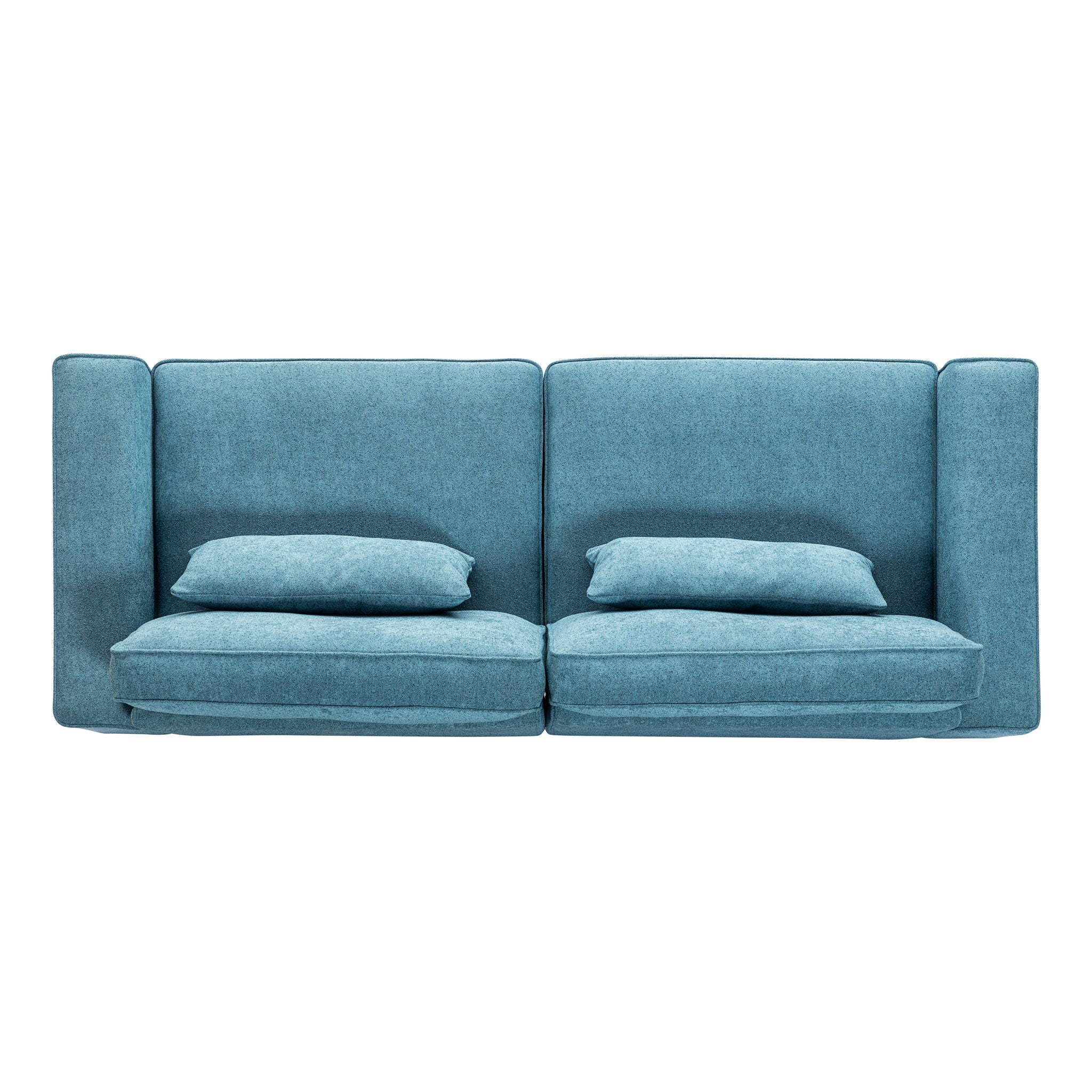 Modern Fabric Sofa With Cushions, Sleek Arm Design