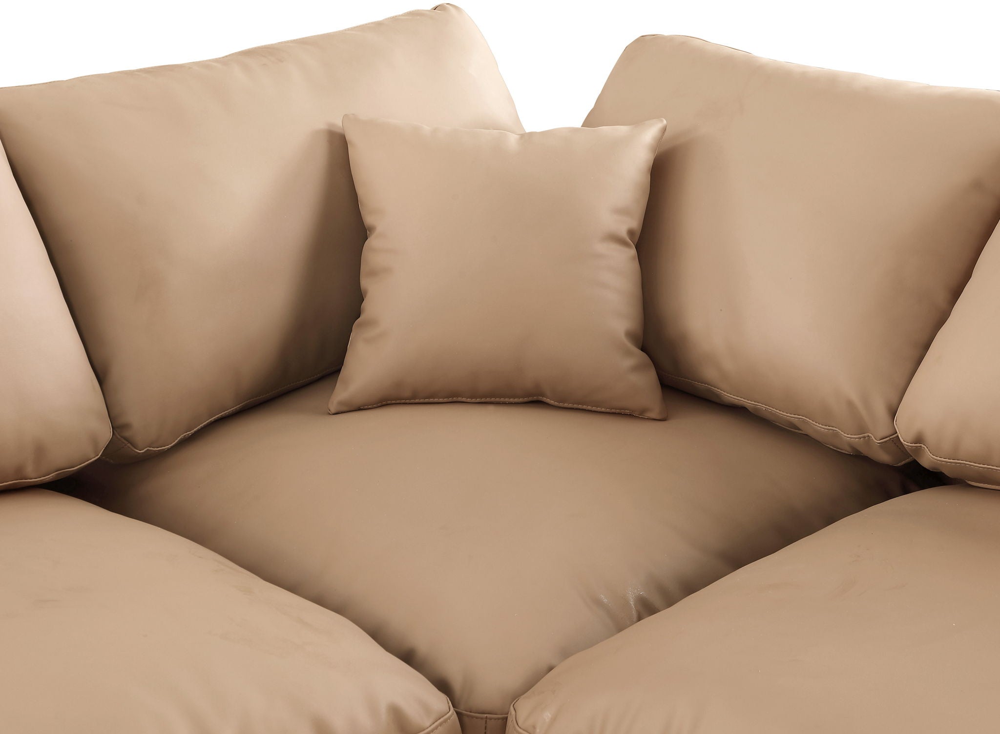 Comfy - Faux Leather Corner Chair - Tan